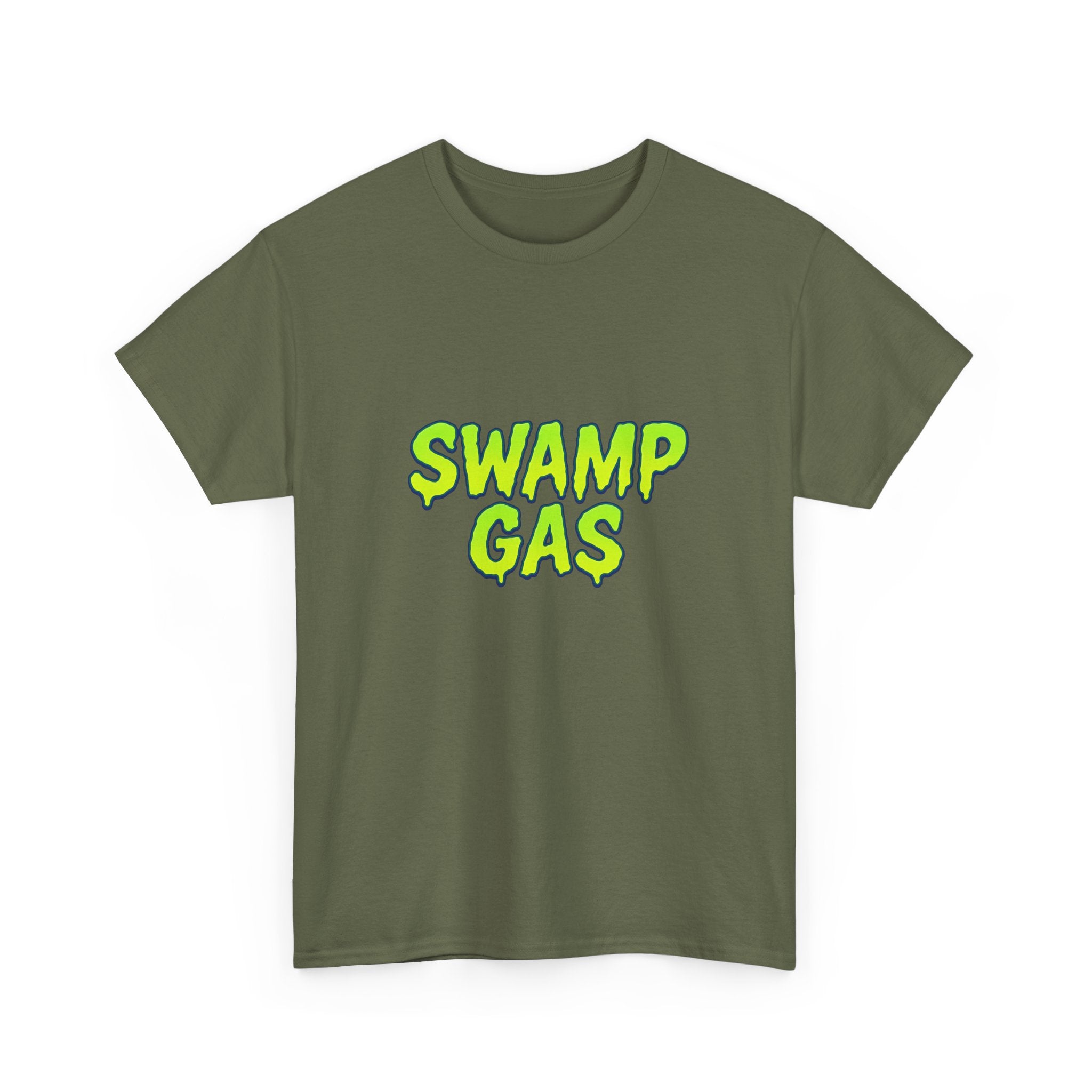 Swamp Gas Unisex Heavy Cotton Tee - Fun Graphic T-Shirt for Festivals, Parties, Gifts, Casual Wear, Retro Style