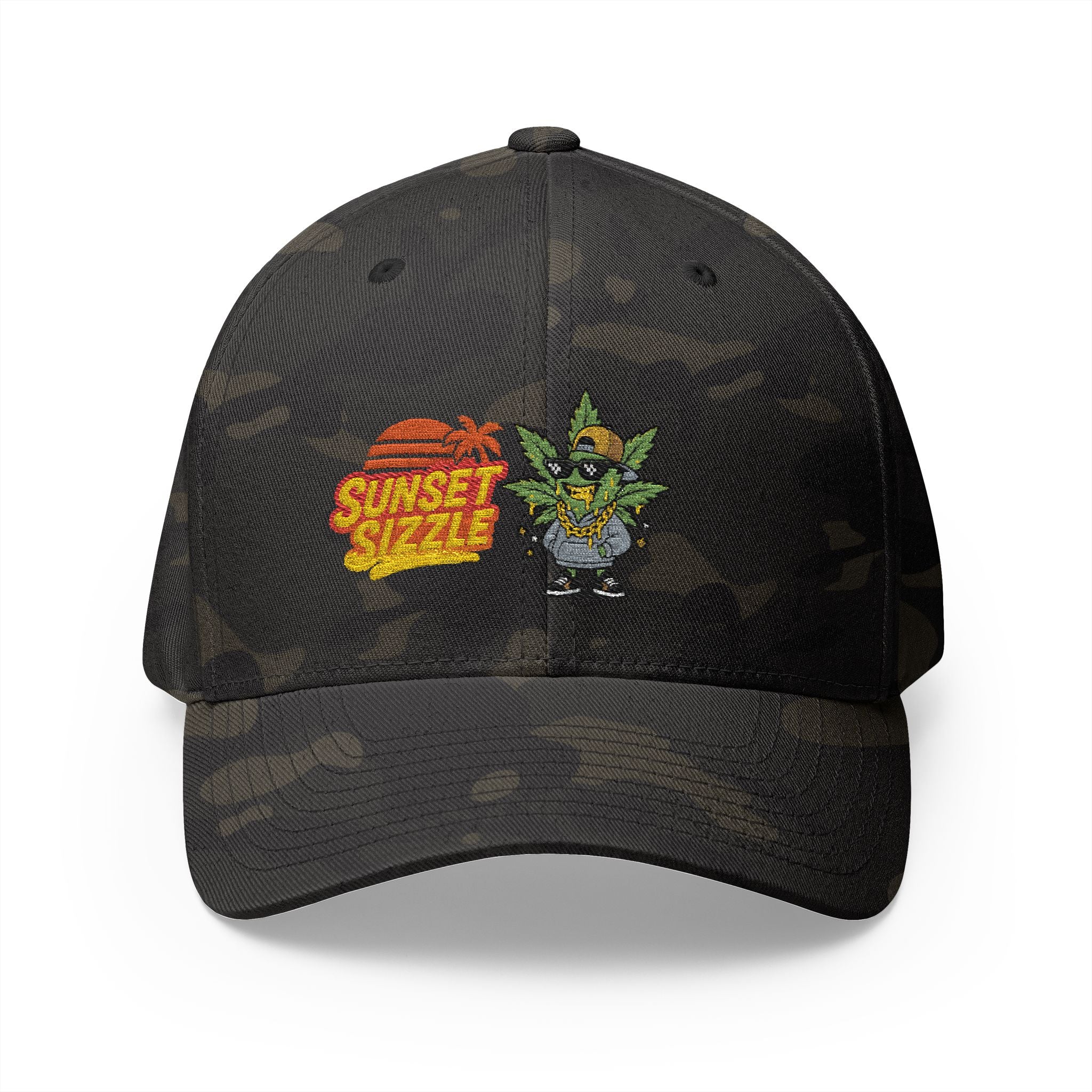 Cap - Sunset Sizzle Embroidery Design - Vaporwave Streetwear