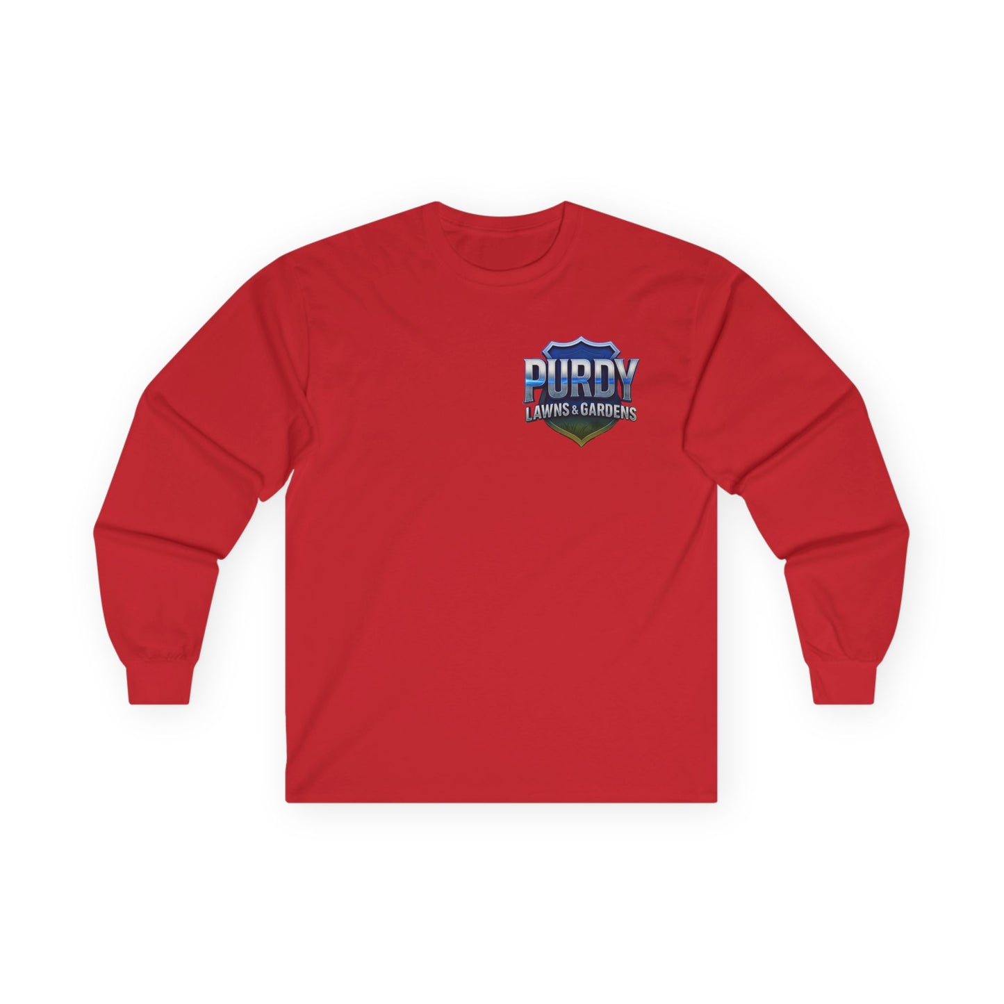 Purdy Lawns & Gardens Long Sleeve Tee, Gardening Shirt, Lawn Care Apparel, Casual Workwear, Unisex Garden Tee, Personalized Gift
