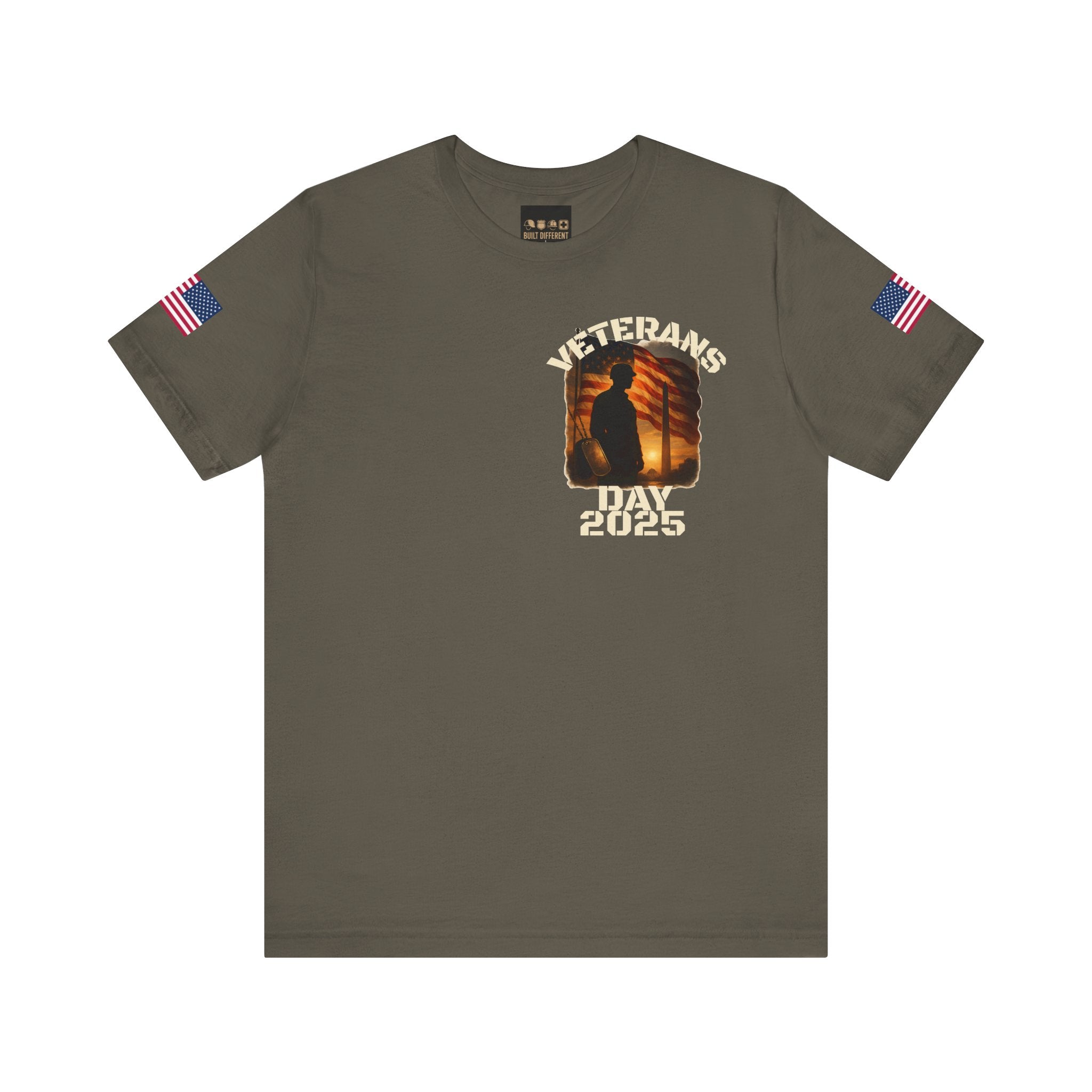 Veterans Day 2025 Tee — American Flag Soldier Tribute T-Shirt