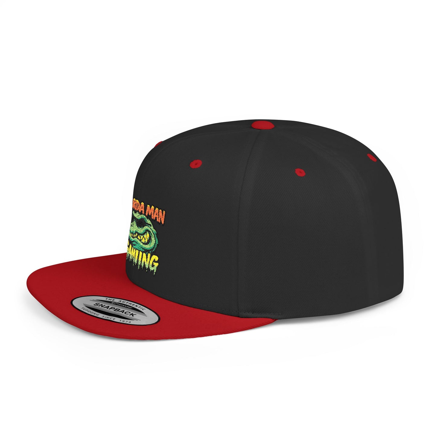 Florida Man Gaming Snapback Hat, Trendy Flat Bill Cap, Fun Gaming Accessory, Perfect for Gifts, Casual Style, Summer Vibes