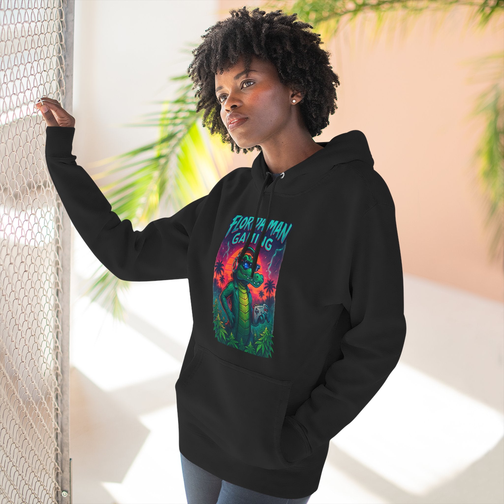 Gamer Fleece Hoodie - Cozy Dragon Design, Perfect for Gaming Sessions, Gifts for Gamers, Casual Wear, Fun Streetwear