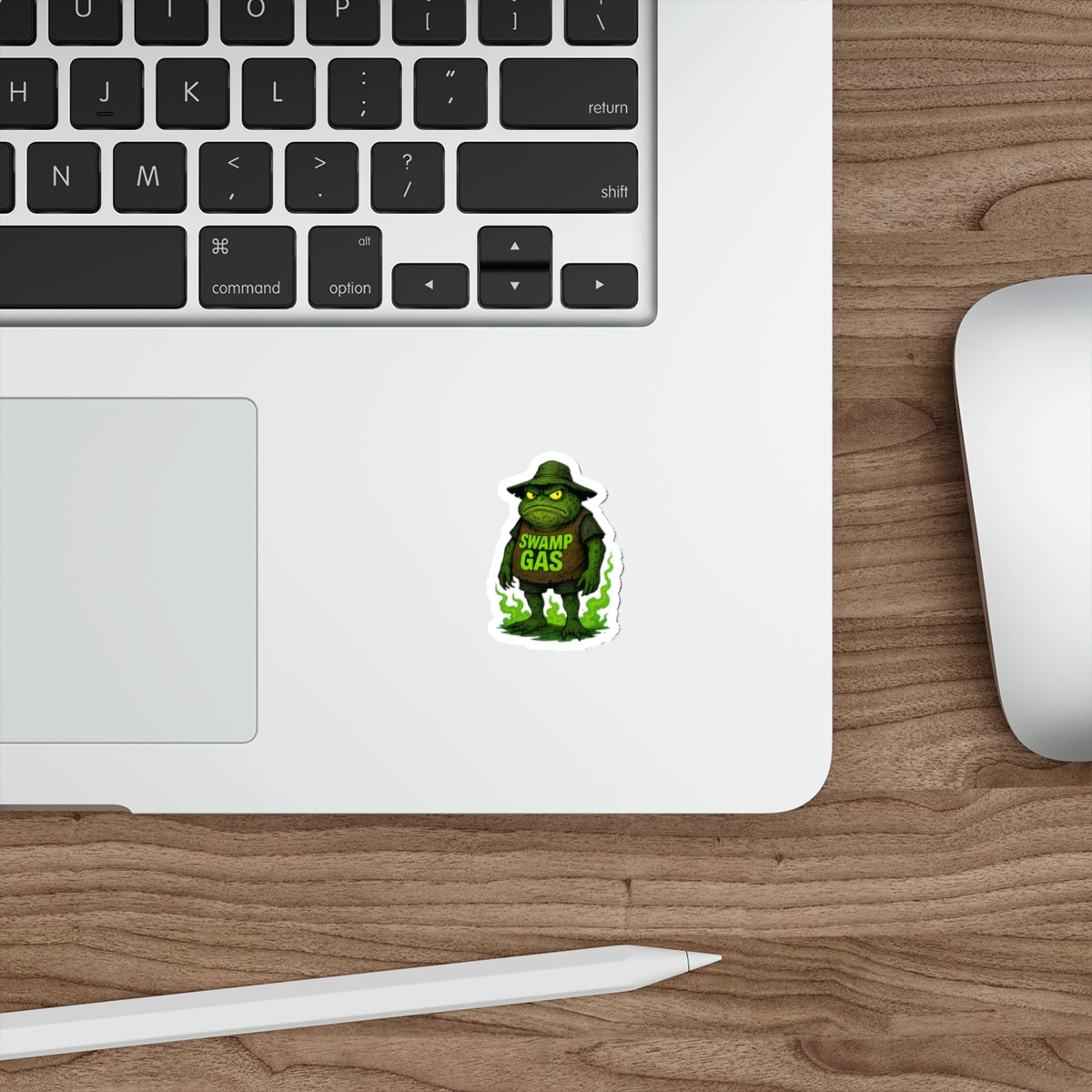 Swamp Gas Die-Cut Stickers, Fun Green Toad Decor, Unique Laptop Stickers, Quirky Gifts for Friends, Great for Parties and Halloween