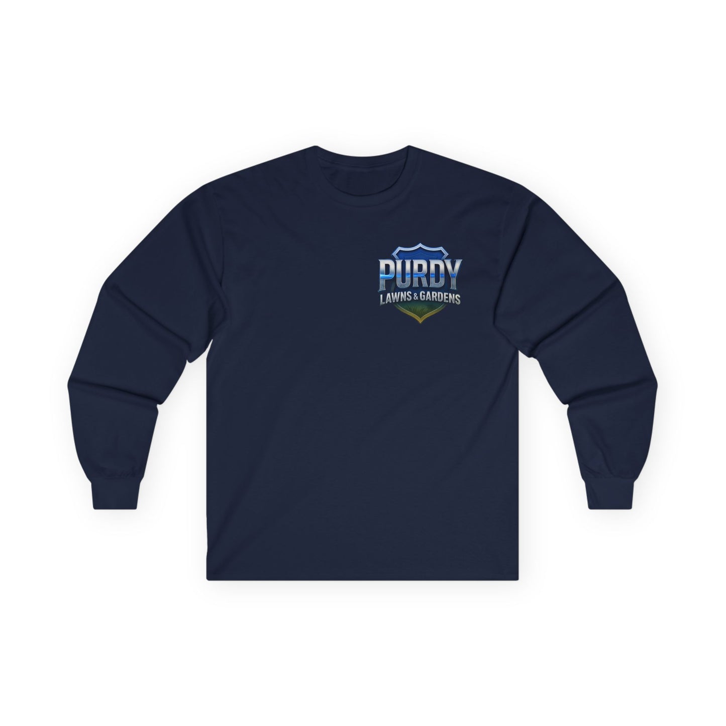 Purdy Lawns & Gardens Long Sleeve Tee, Gardening Shirt, Lawn Care Apparel, Casual Workwear, Unisex Garden Tee, Personalized Gift