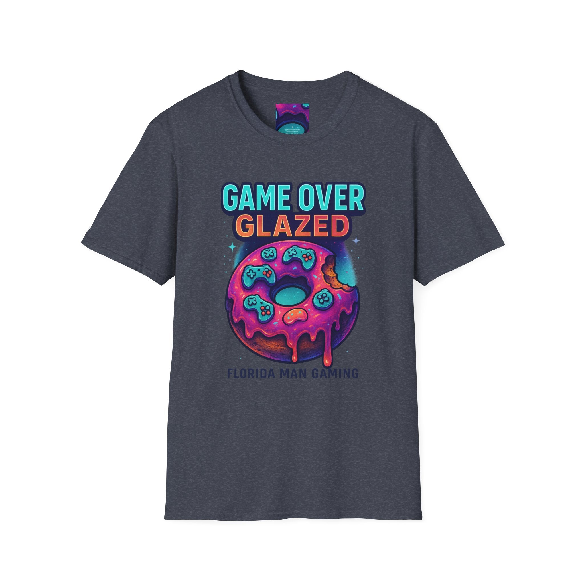 Retro Gamer Donut T-Shirt - Fun Gaming Tee, Unisex Softstyle, Perfect for Gamers, Gaming Events, Birthday Gifts, Casual Wear