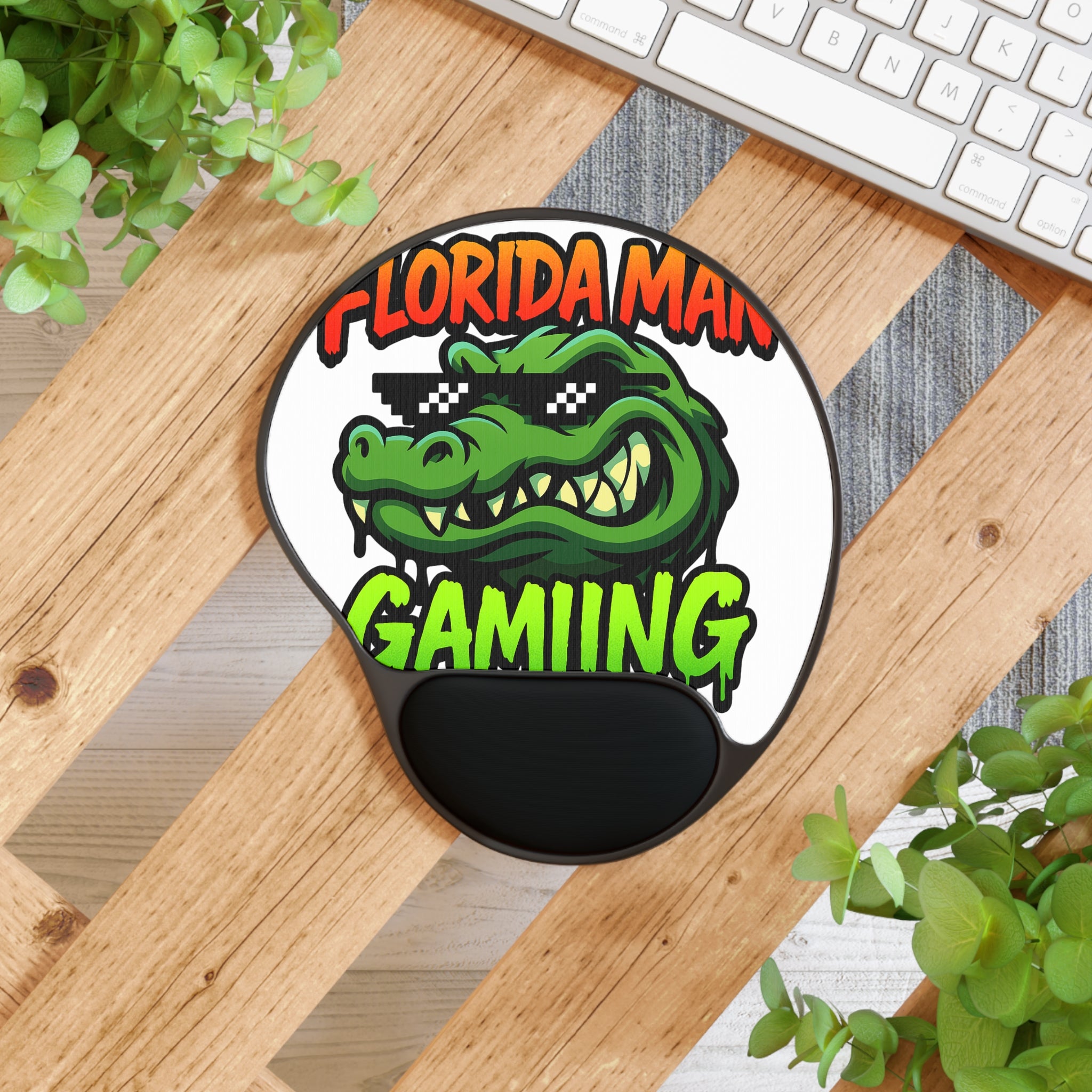 Florida Man Gaming Mouse Pad with Wrist Rest, Cool Gaming Accessory, Computer Mouse Pad, Office Decor, Gift for Gamers