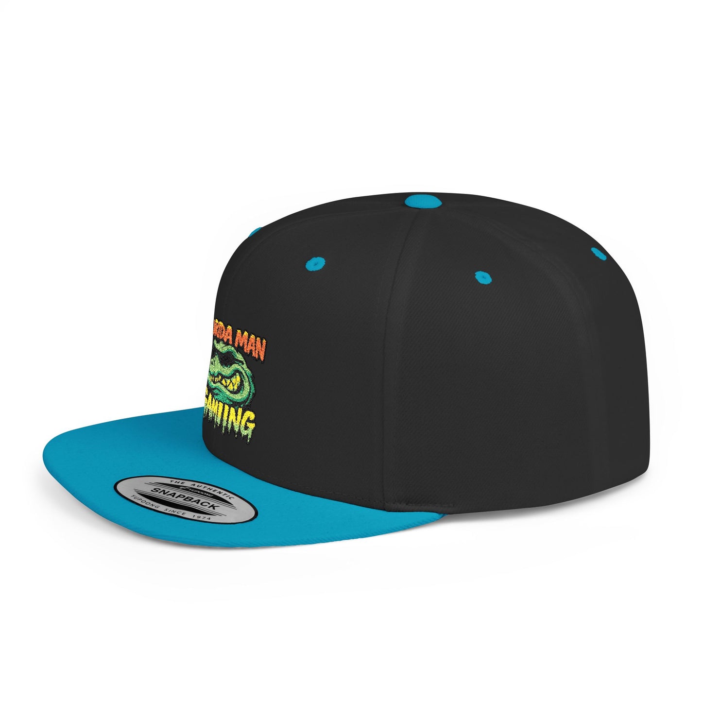 Florida Man Gaming Snapback Hat, Trendy Flat Bill Cap, Fun Gaming Accessory, Perfect for Gifts, Casual Style, Summer Vibes