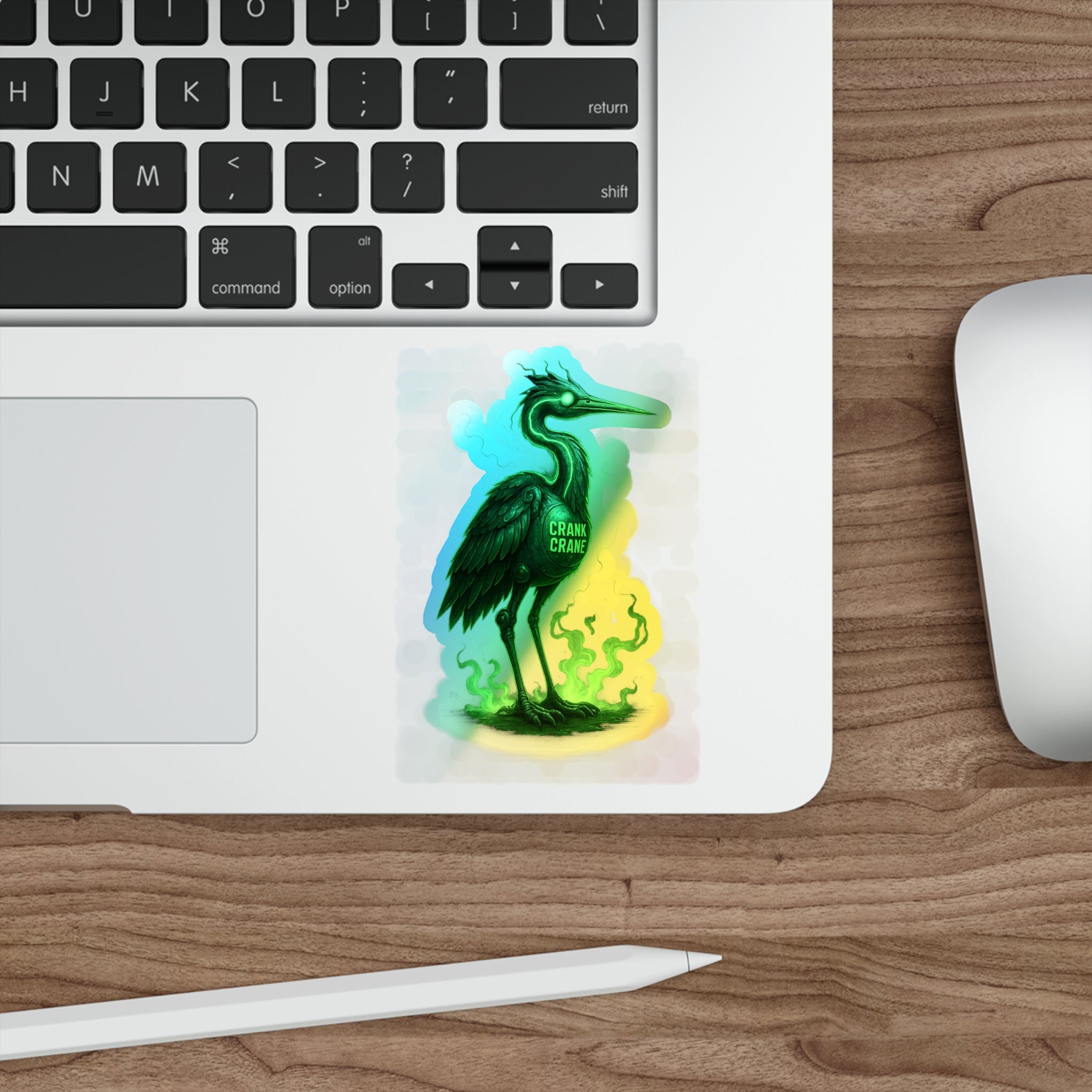 Holographic Crane Die-Cut Stickers | Unique Skateboard Decor, Artful Journaling, Vibrant Gifts for Nature Lovers, Party Favors