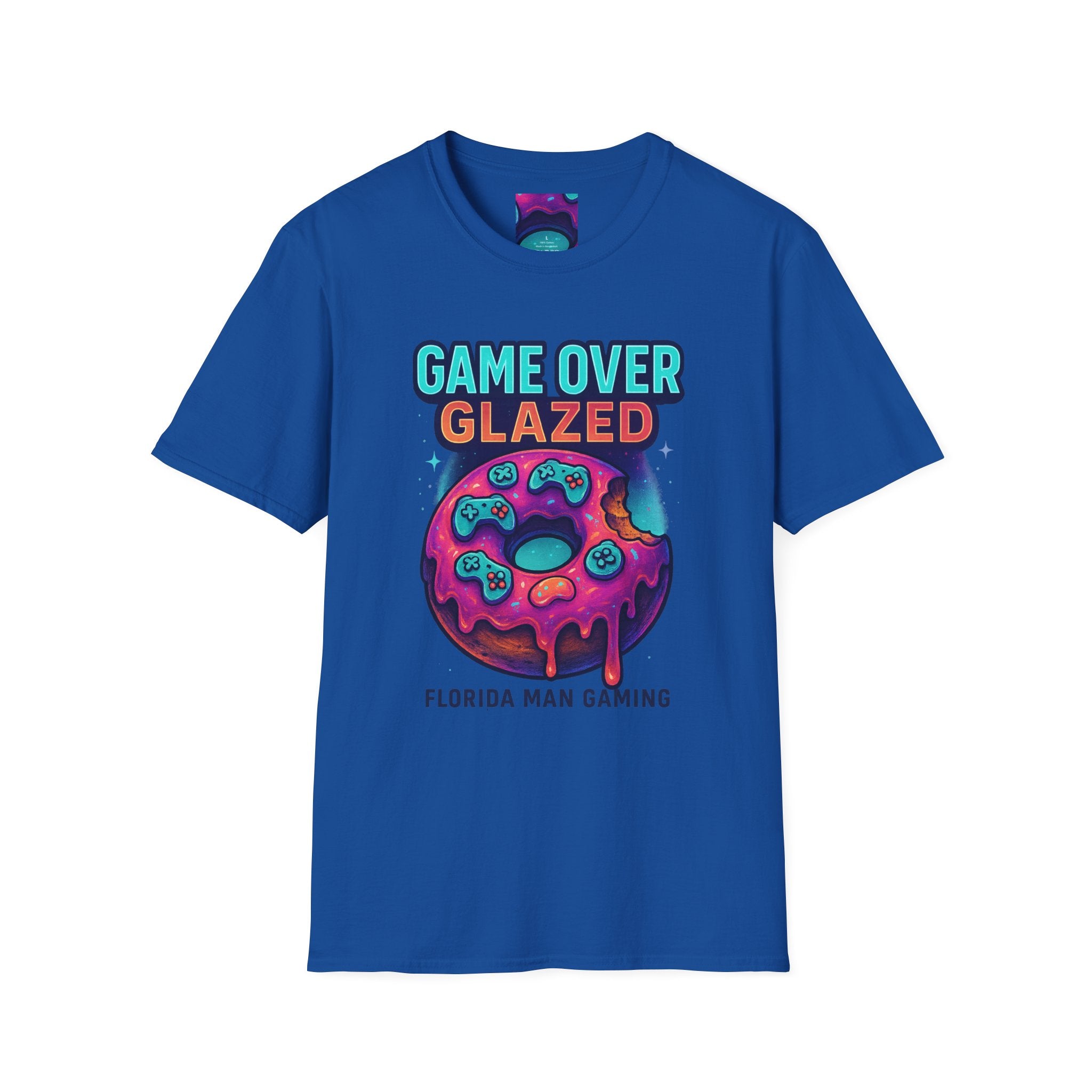 Retro Gamer Donut T-Shirt - Fun Gaming Tee, Unisex Softstyle, Perfect for Gamers, Gaming Events, Birthday Gifts, Casual Wear