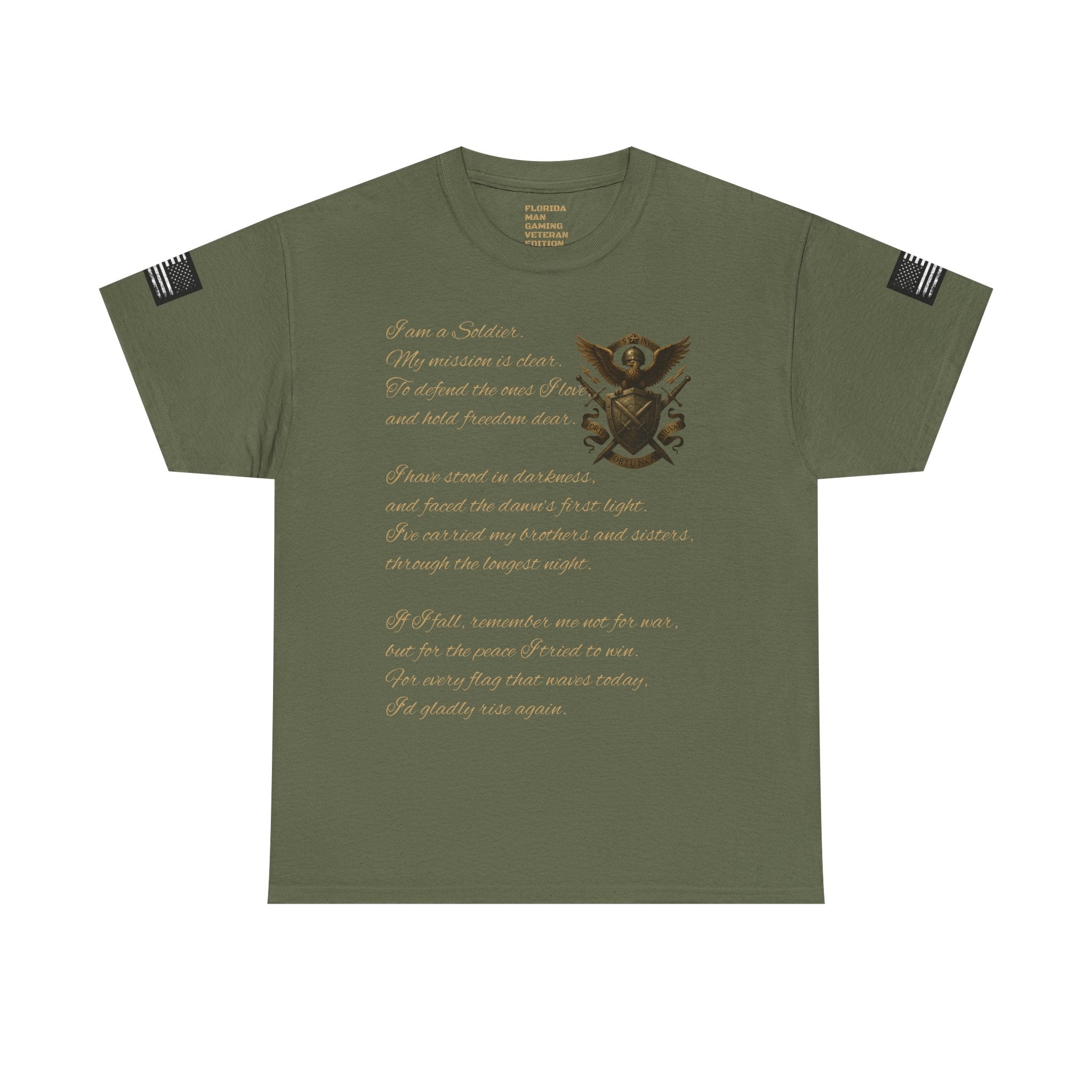 Mos Invicta Military Tribute Tee — 'Fortes Fortuna Iuvat' Tactical Veteran Shirt