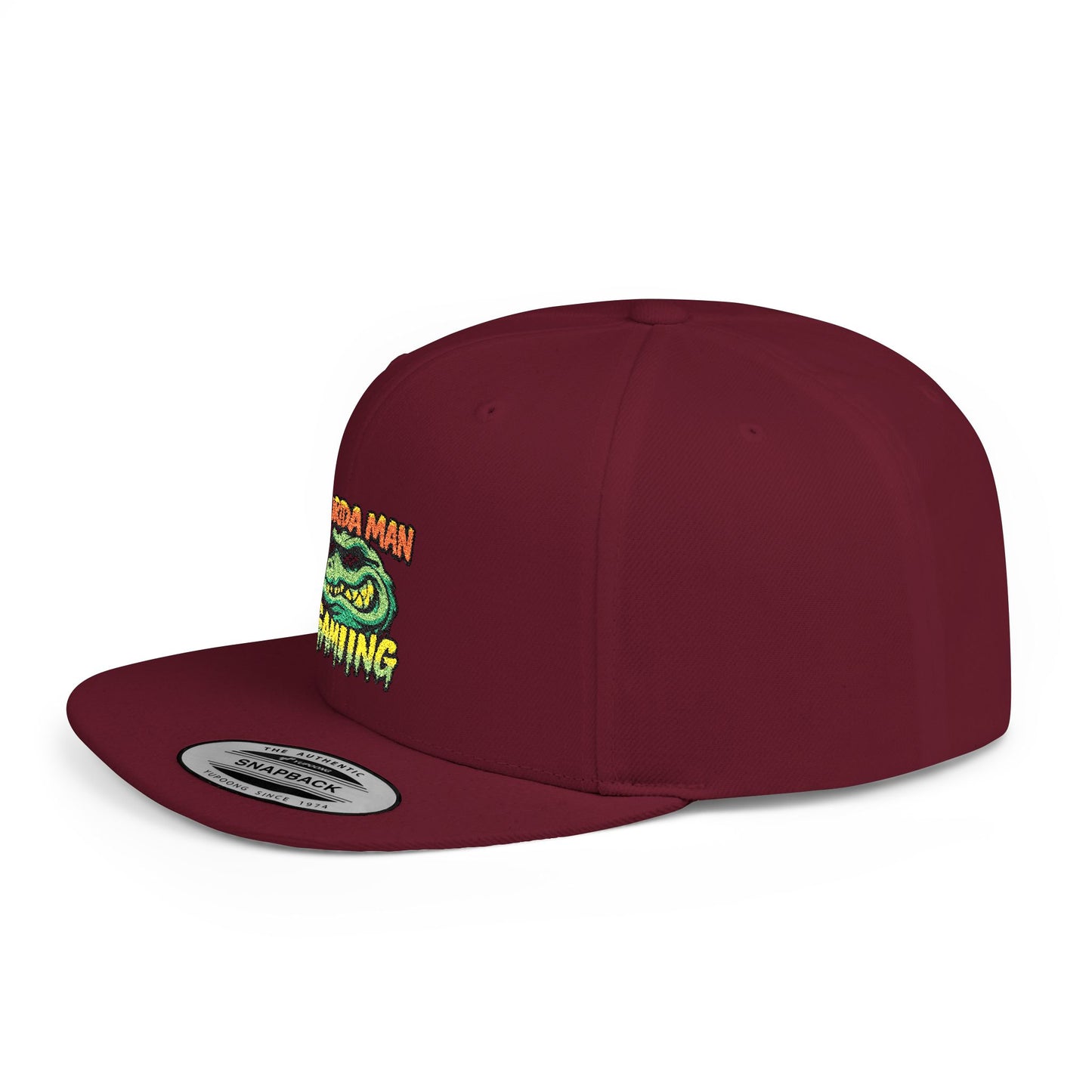 Florida Man Gaming Snapback Hat, Trendy Flat Bill Cap, Fun Gaming Accessory, Perfect for Gifts, Casual Style, Summer Vibes