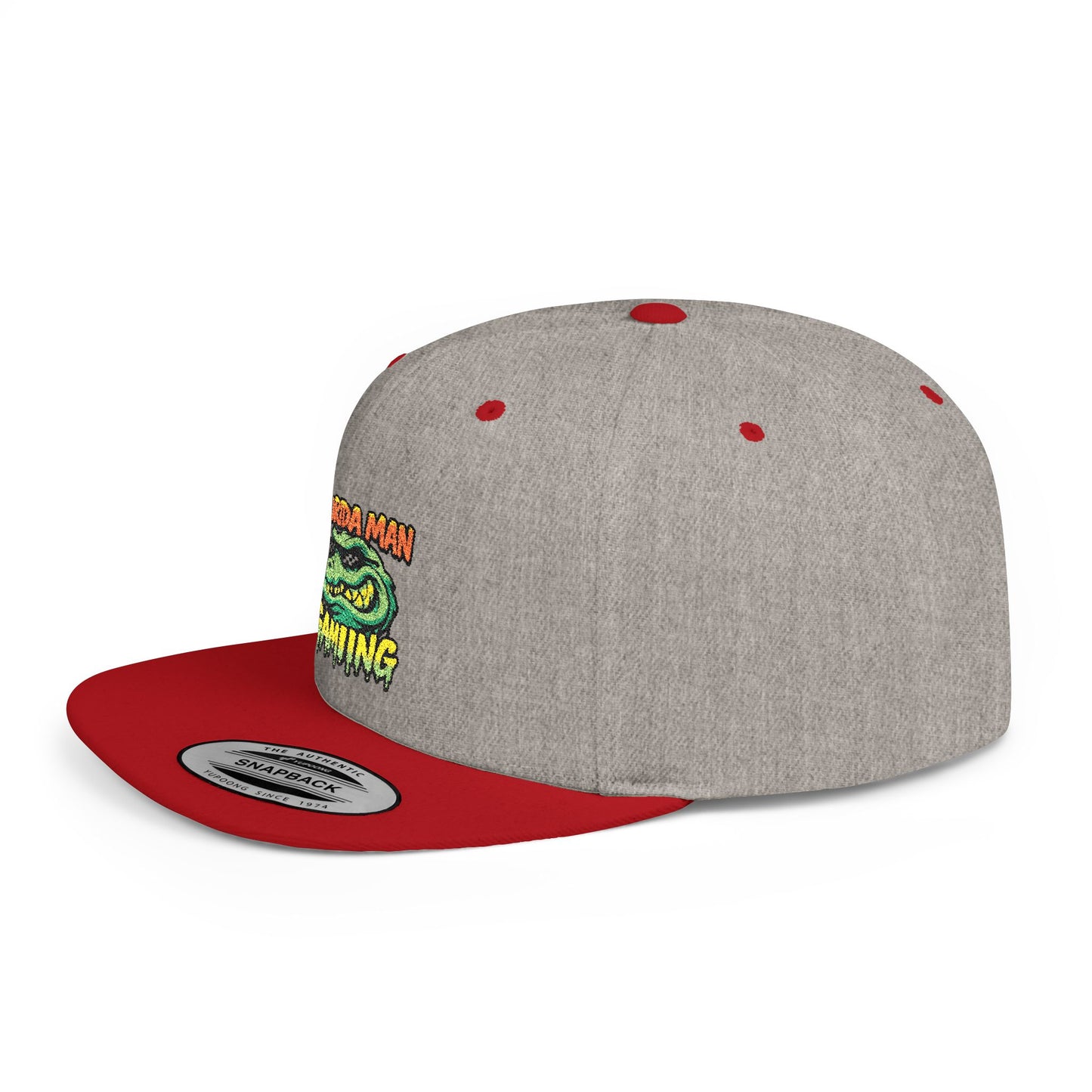 Florida Man Gaming Snapback Hat, Trendy Flat Bill Cap, Fun Gaming Accessory, Perfect for Gifts, Casual Style, Summer Vibes