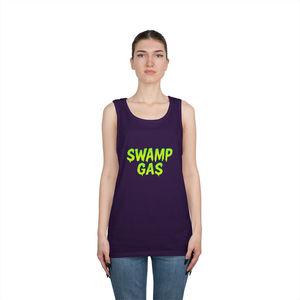 Swamp Gas Unisex Heavy Cotton Tank Top, Funny Summer Shirt, Graphic Muscle Tee, Casual Wear, Gift for Monster Lovers