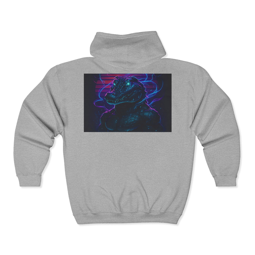 Retro Godzilla Zip Hoodie | Unisex Heavy Blend Hoodie for Fans | 80s Style, Cozy Sweatshirt, Unique Gift, Movie Merch, Warm Outerwear