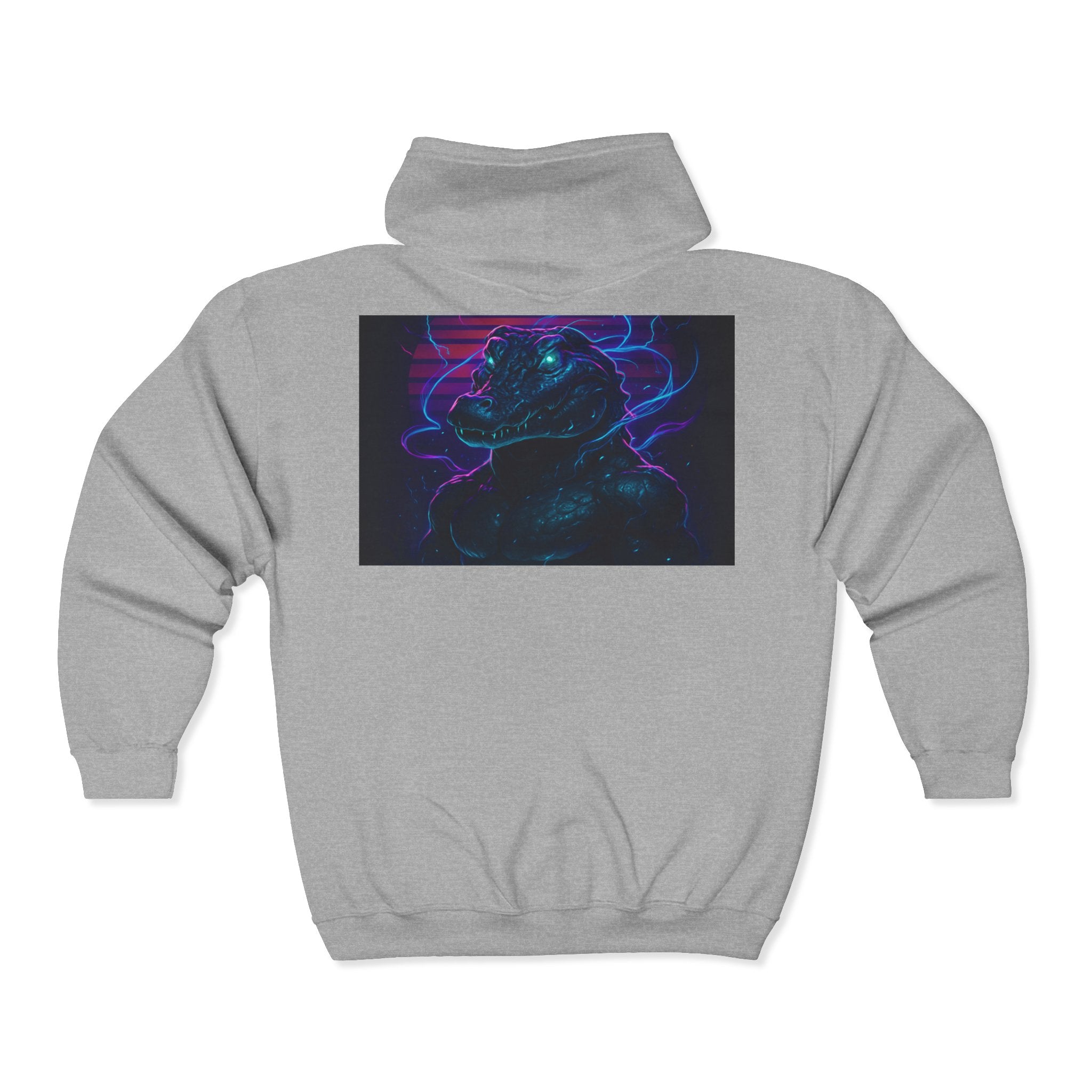 Retro Godzilla Zip Hoodie | Unisex Heavy Blend Hoodie for Fans | 80s Style, Cozy Sweatshirt, Unique Gift, Movie Merch, Warm Outerwear