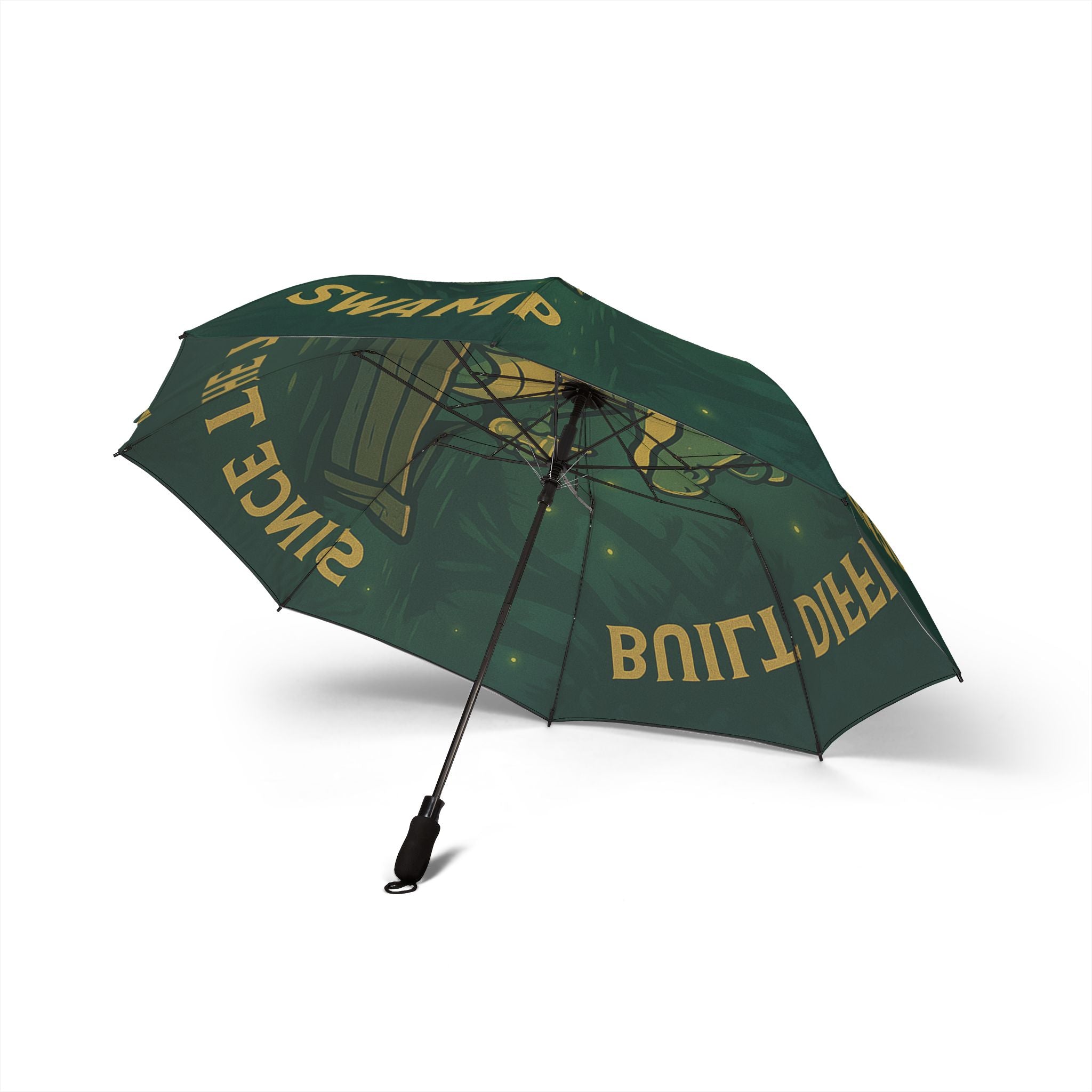 Foldable Umbrella — 'Different Since It Swamp' Alligator Graphic Compact Umbrella