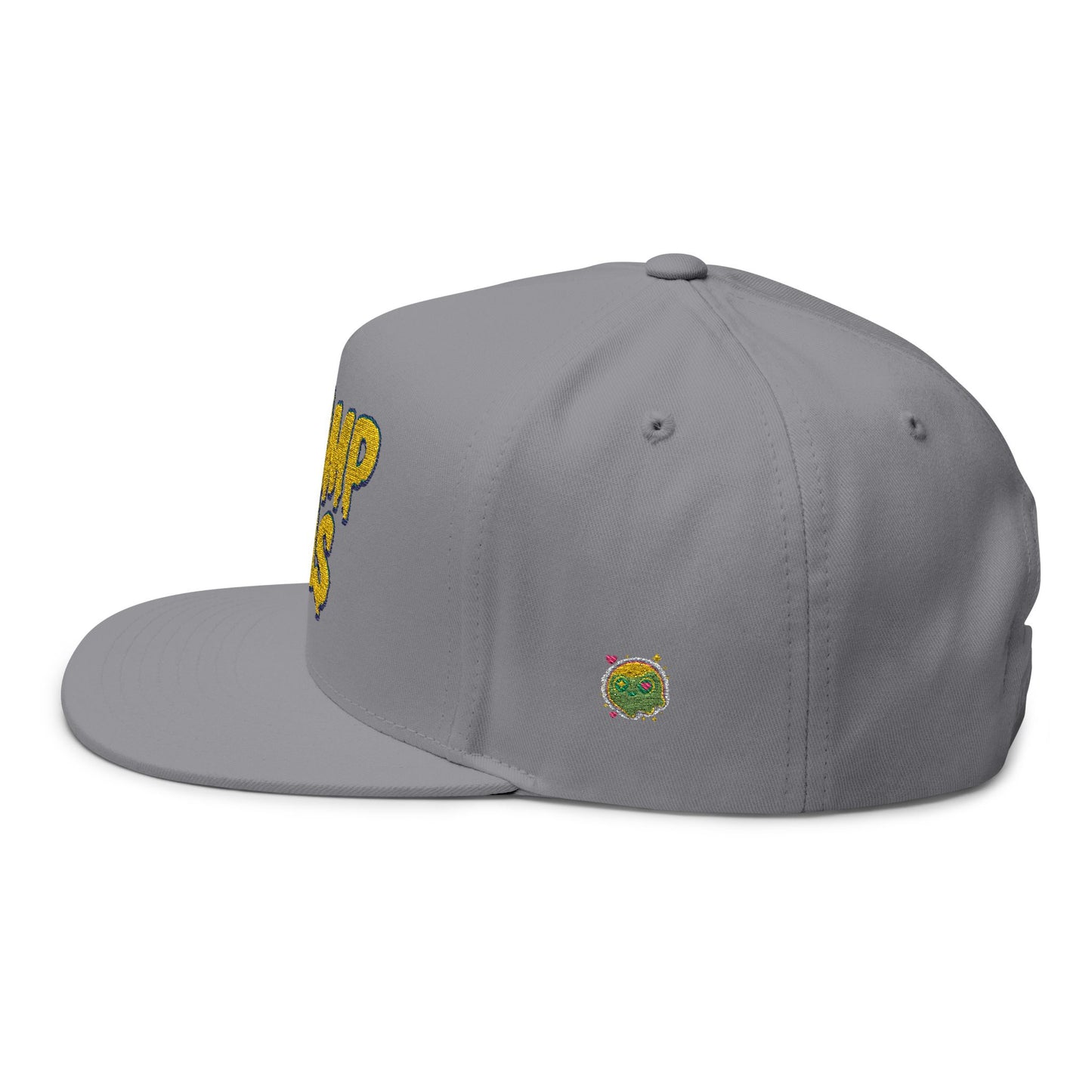 Swamp Gas Embroidered Flat Bill Cap | Trendy Snapback, Gifts for Friends, Festival Wear, Streetwear Style, Summer Accessory