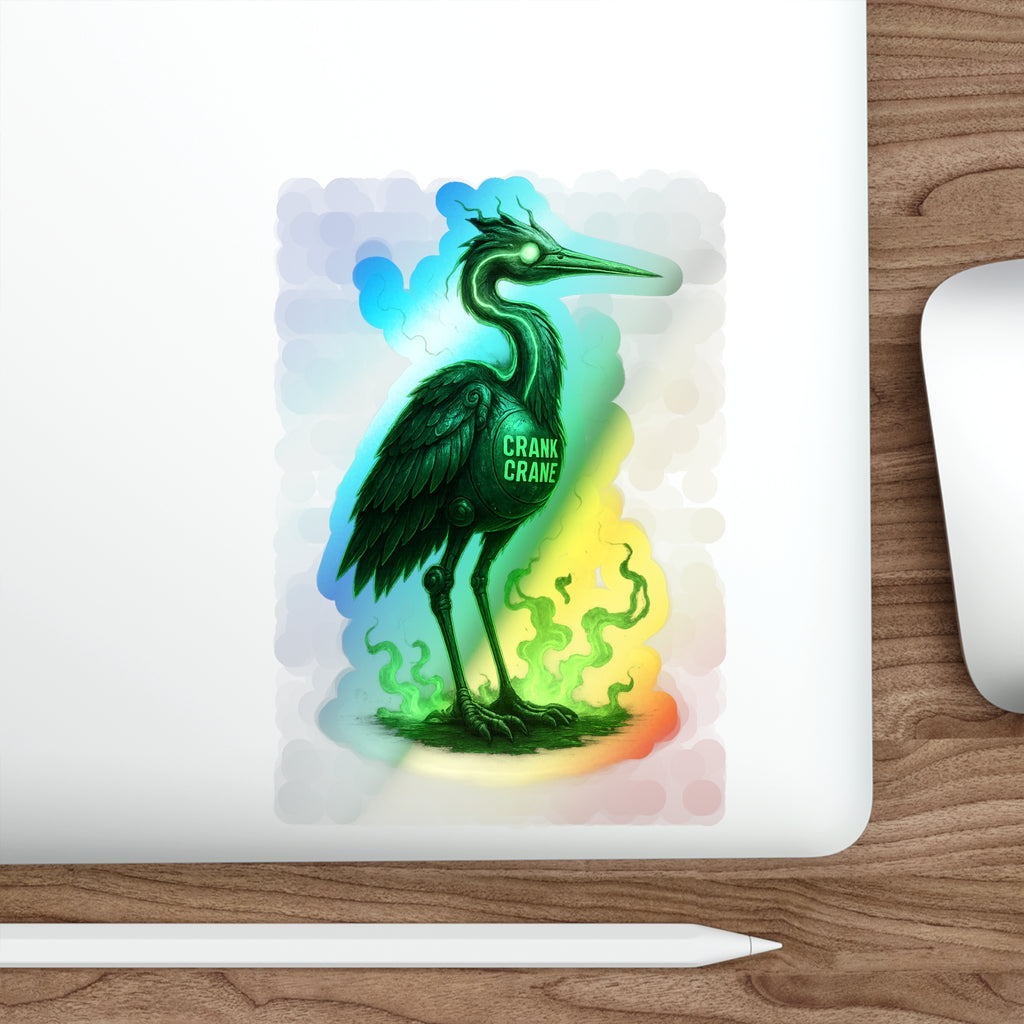 Holographic Crane Die-Cut Stickers | Unique Skateboard Decor, Artful Journaling, Vibrant Gifts for Nature Lovers, Party Favors