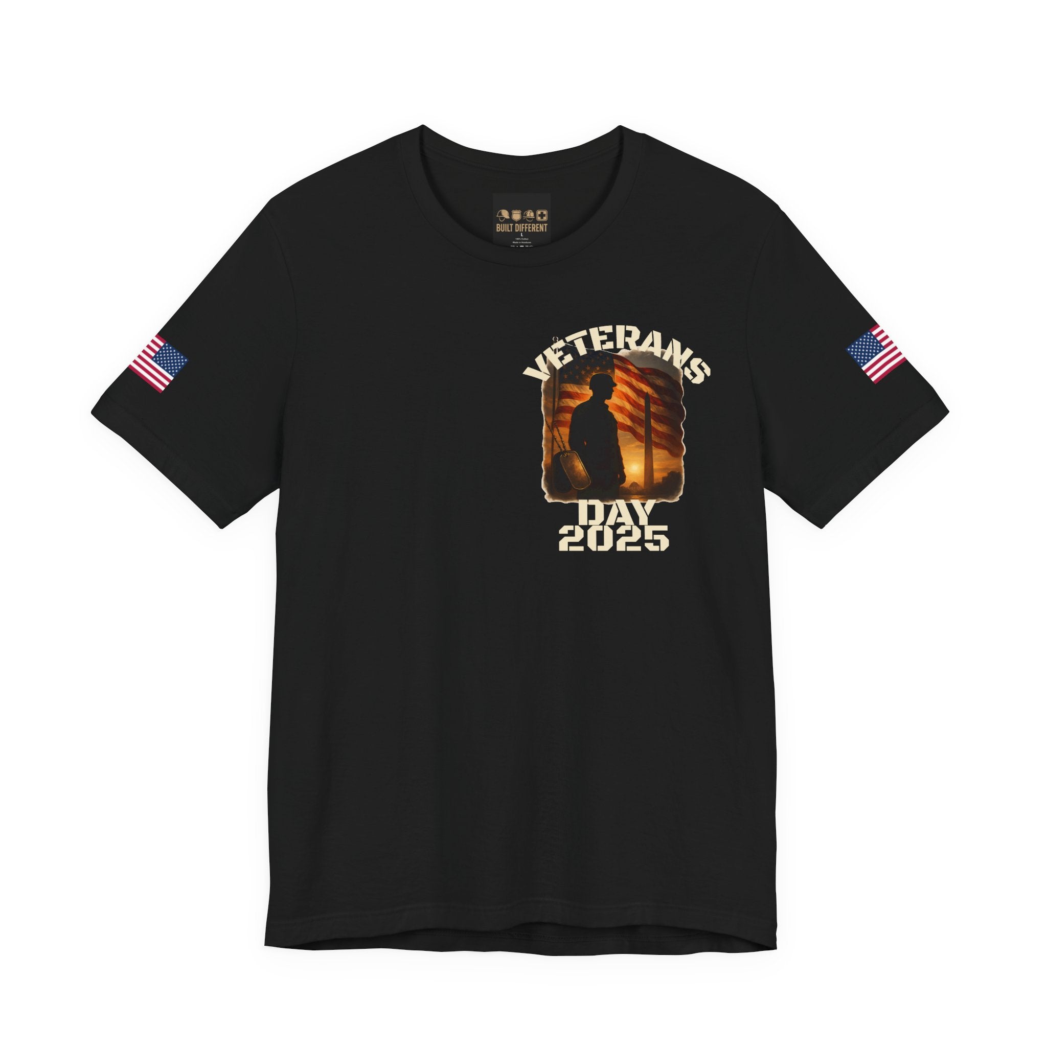 Veterans Day 2025 Tee — American Flag Soldier Tribute T-Shirt