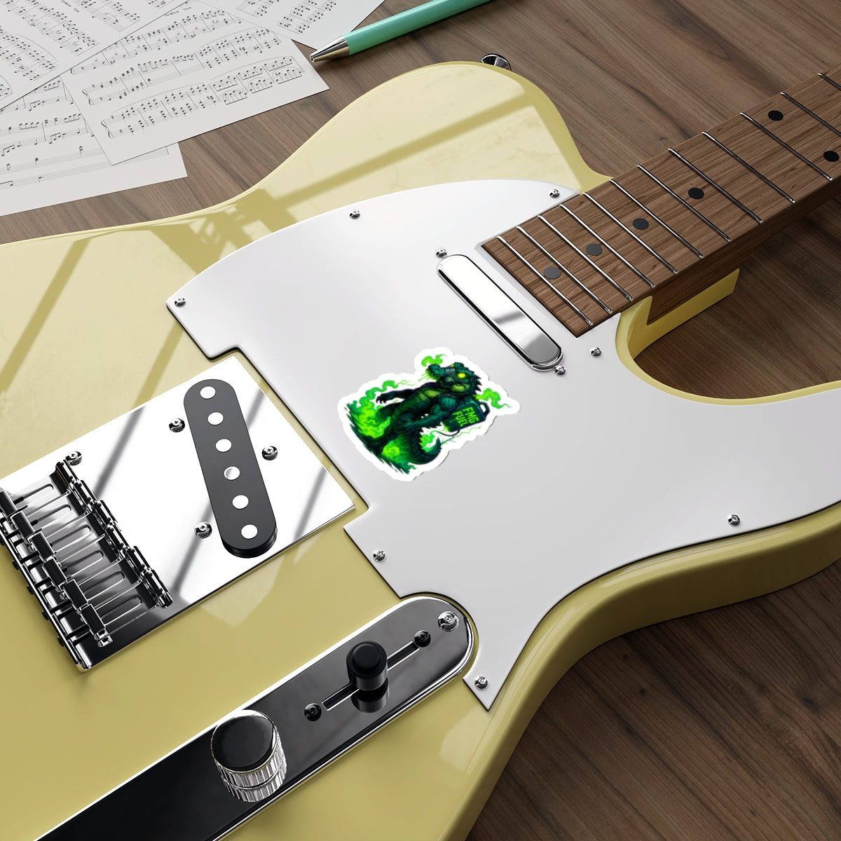 FMG Fuel Alligator Die-Cut Stickers | Cool Laptop Decor, Unique Party Favors, Biker Stickers, Gift for Gamers, 80s Retro Vibe