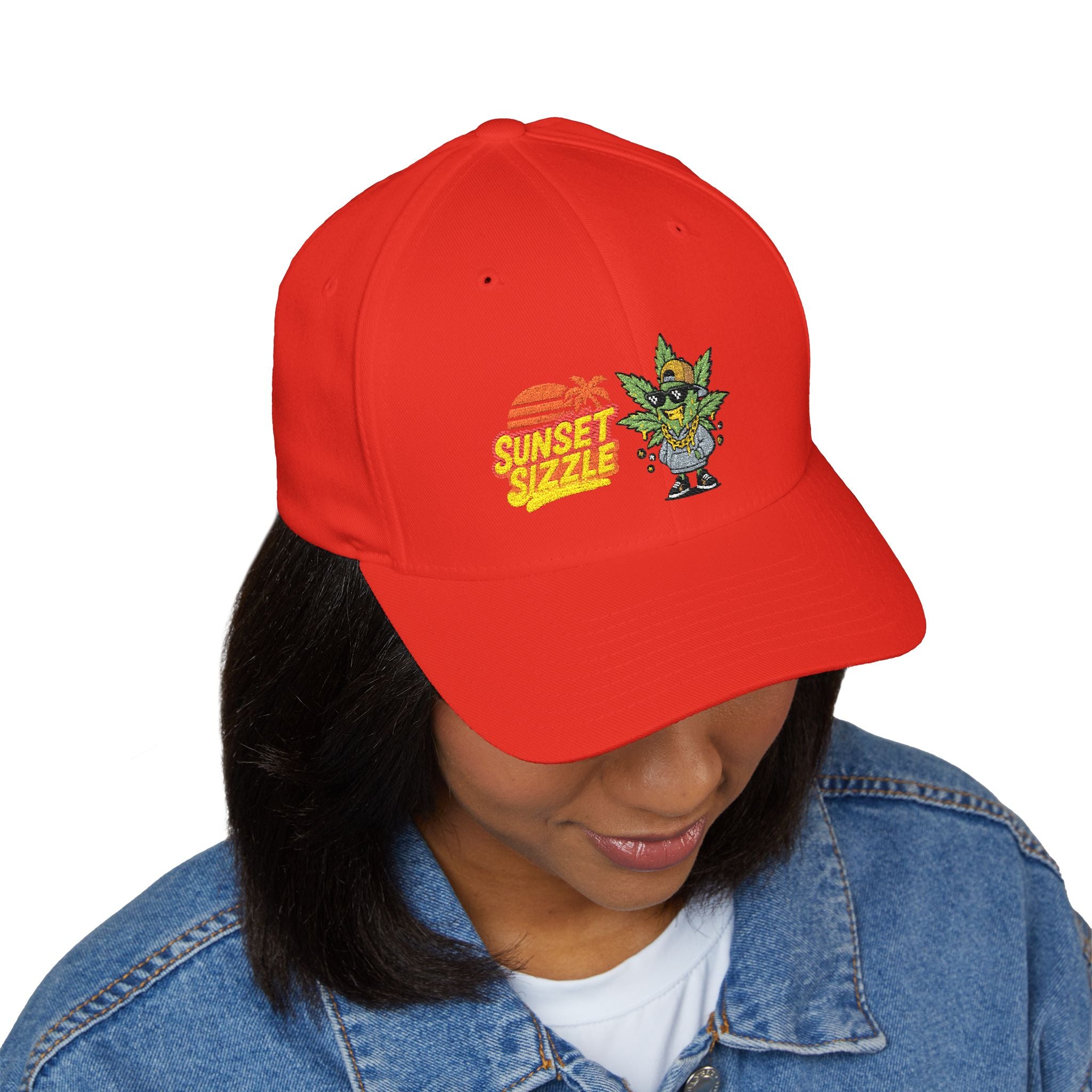 Cap - Sunset Sizzle Embroidery Design - Vaporwave Streetwear