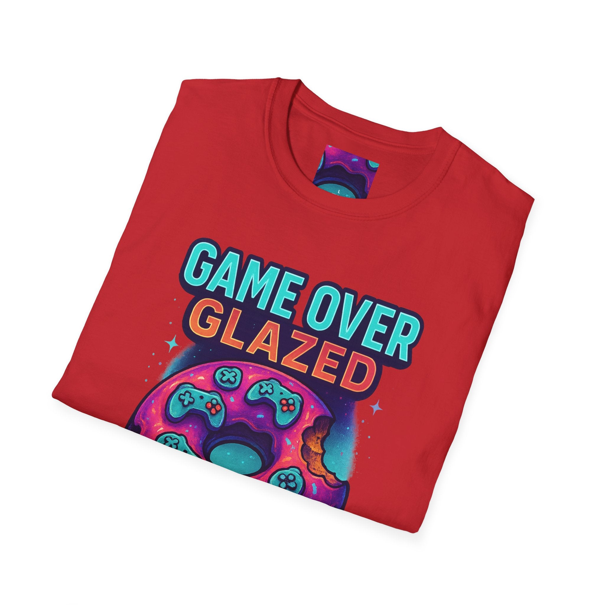 Retro Gamer Donut T-Shirt - Fun Gaming Tee, Unisex Softstyle, Perfect for Gamers, Gaming Events, Birthday Gifts, Casual Wear