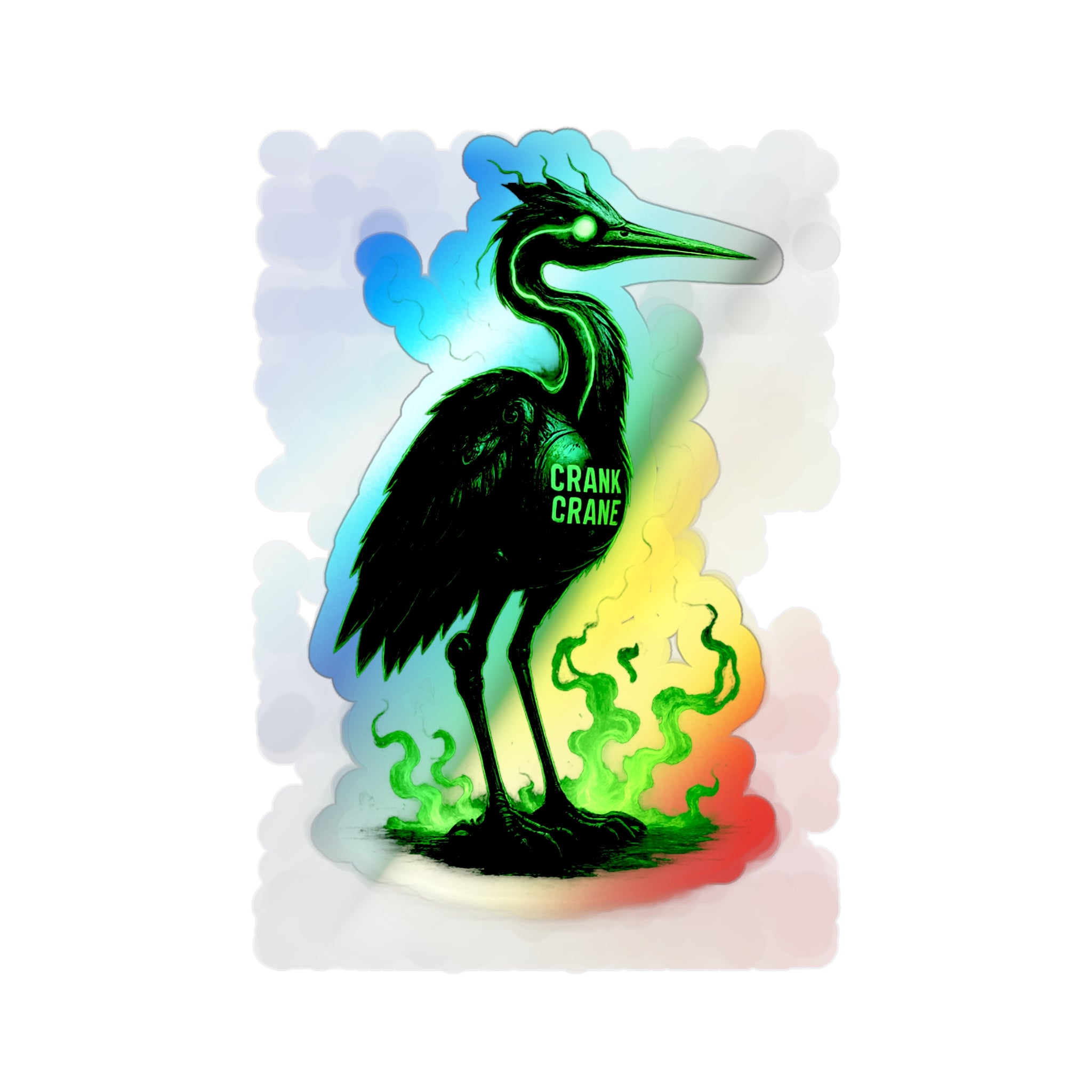 Holographic Crane Die-Cut Stickers | Unique Skateboard Decor, Artful Journaling, Vibrant Gifts for Nature Lovers, Party Favors