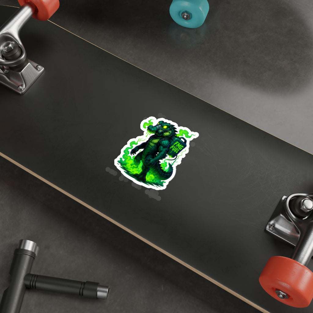 FMG Fuel Alligator Die-Cut Stickers | Cool Laptop Decor, Unique Party Favors, Biker Stickers, Gift for Gamers, 80s Retro Vibe