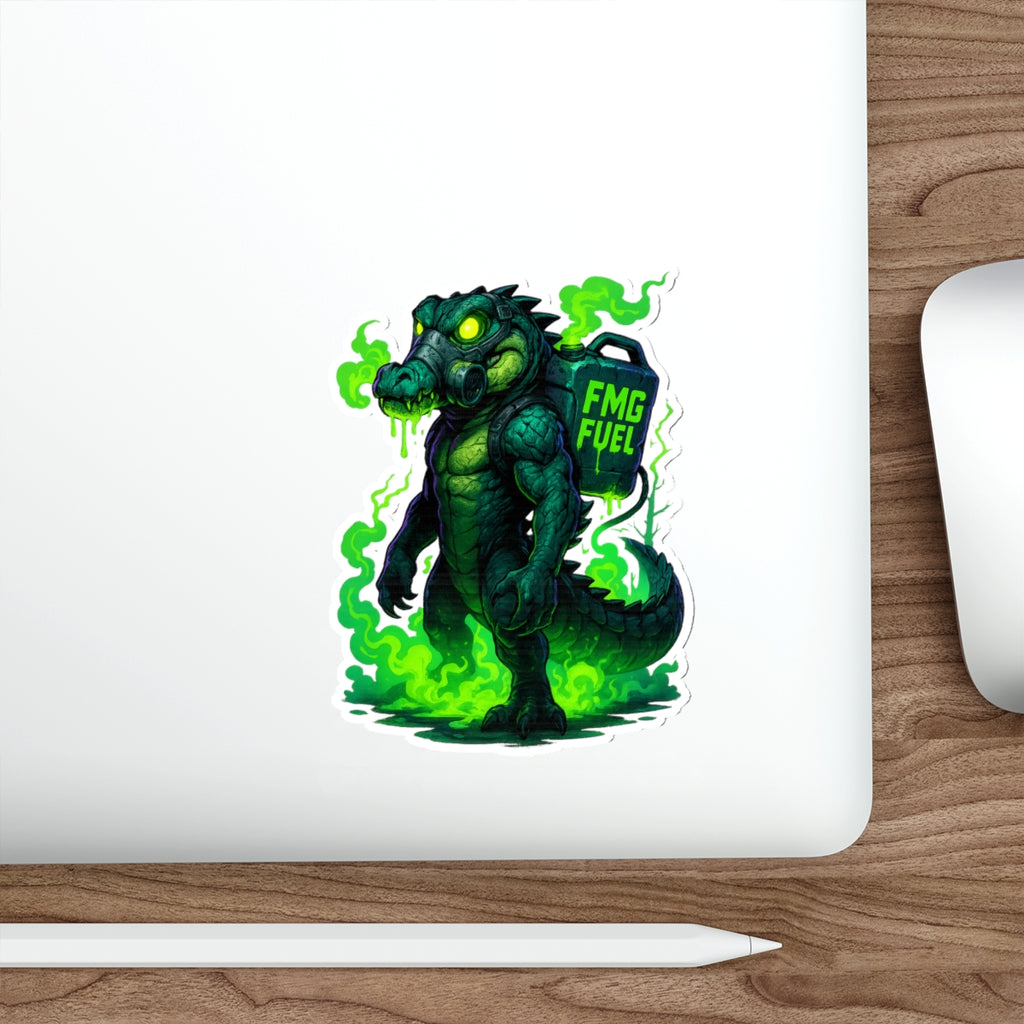 FMG Fuel Alligator Die-Cut Stickers | Cool Laptop Decor, Unique Party Favors, Biker Stickers, Gift for Gamers, 80s Retro Vibe
