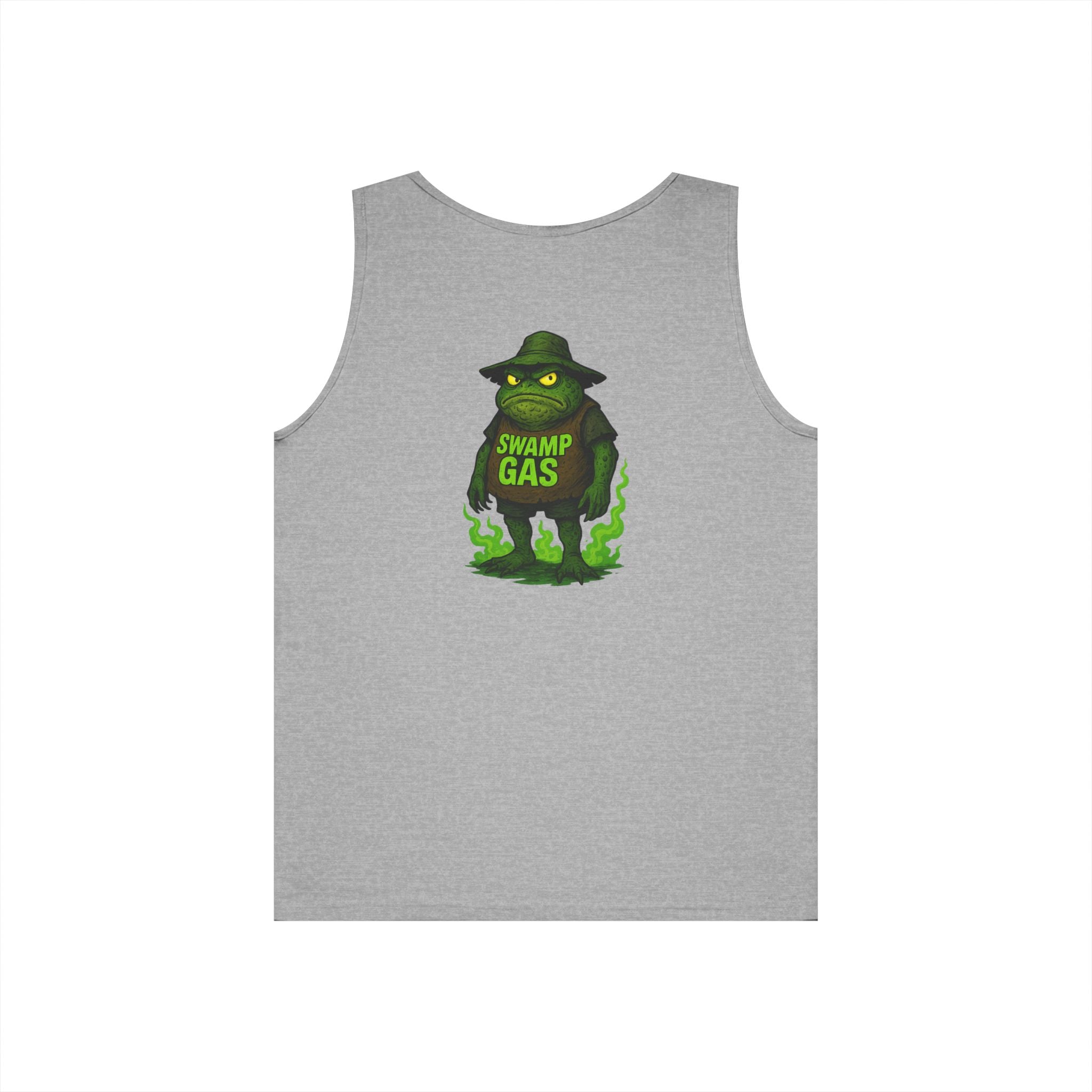 Swamp Gas Unisex Heavy Cotton Tank Top - Fun Summer Wear, Graphic Tee for Parties, Gifts, Halloween, Outdoor Events, Festival Apparel