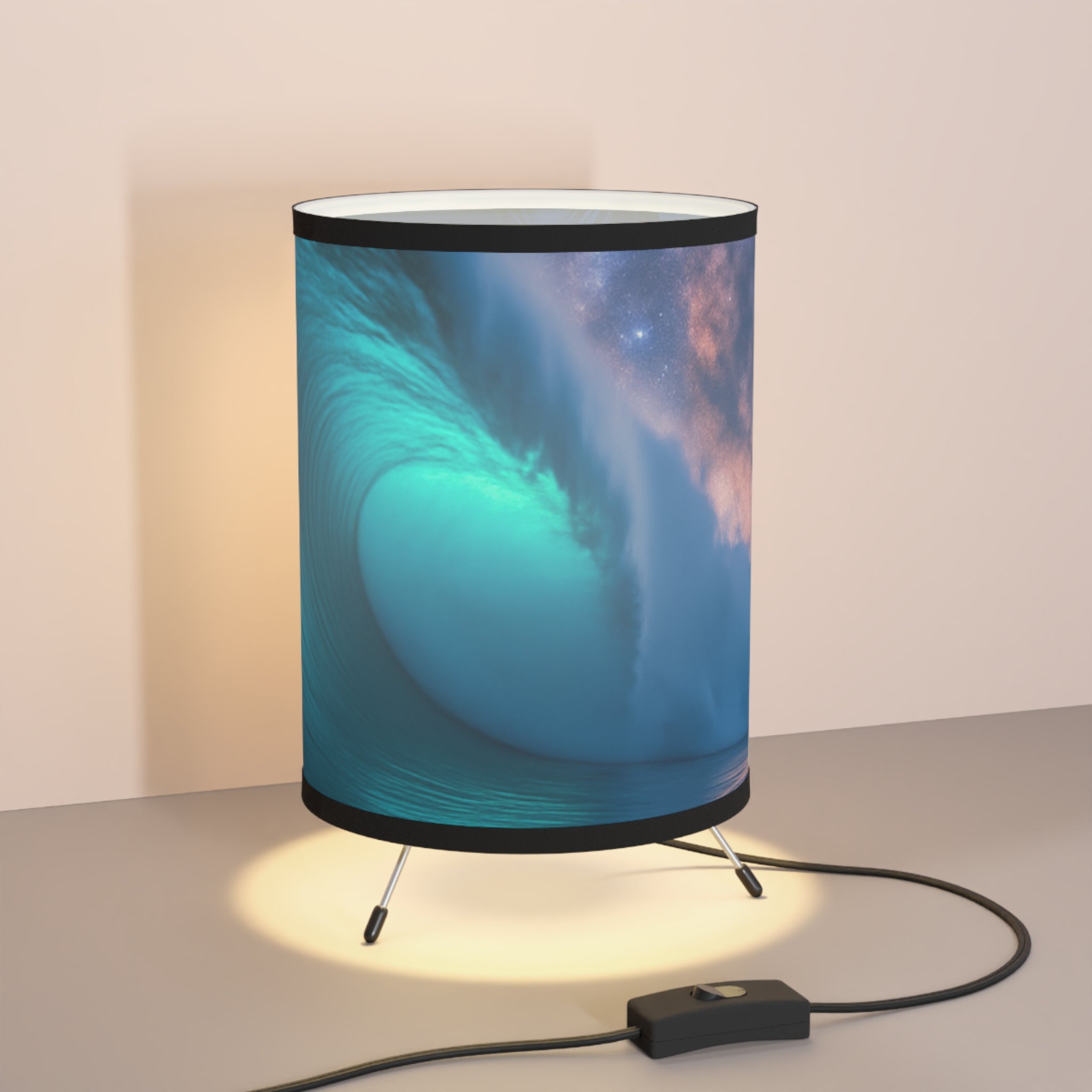 Tripod Lamp, Ocean Wave Decorative Lighting for Beachy Home Decor