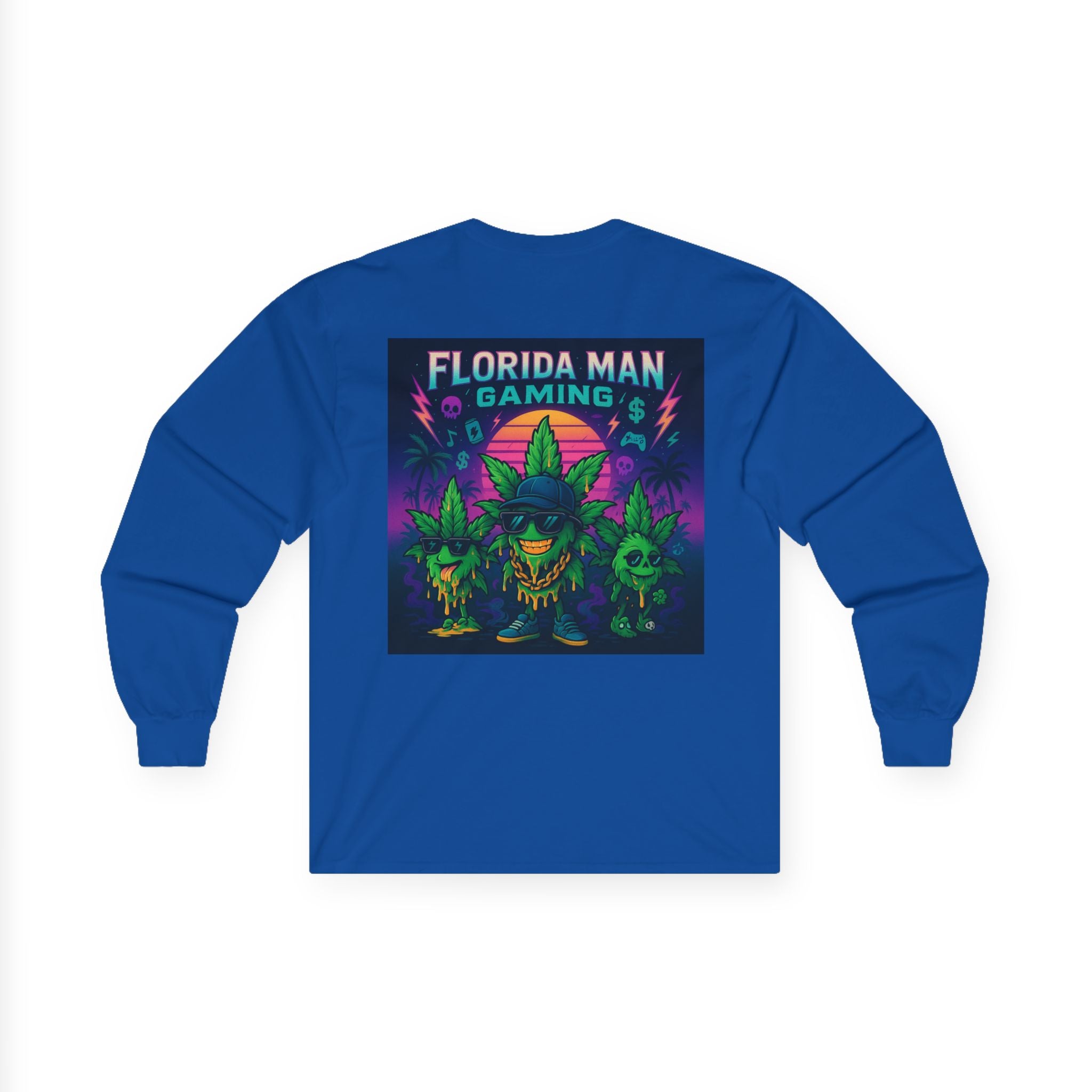 Florida Man Gaming Long Sleeve Tee - Unisex Cotton Shirt for Gamers, Halloween, Gift, Streetwear, Weed Culture