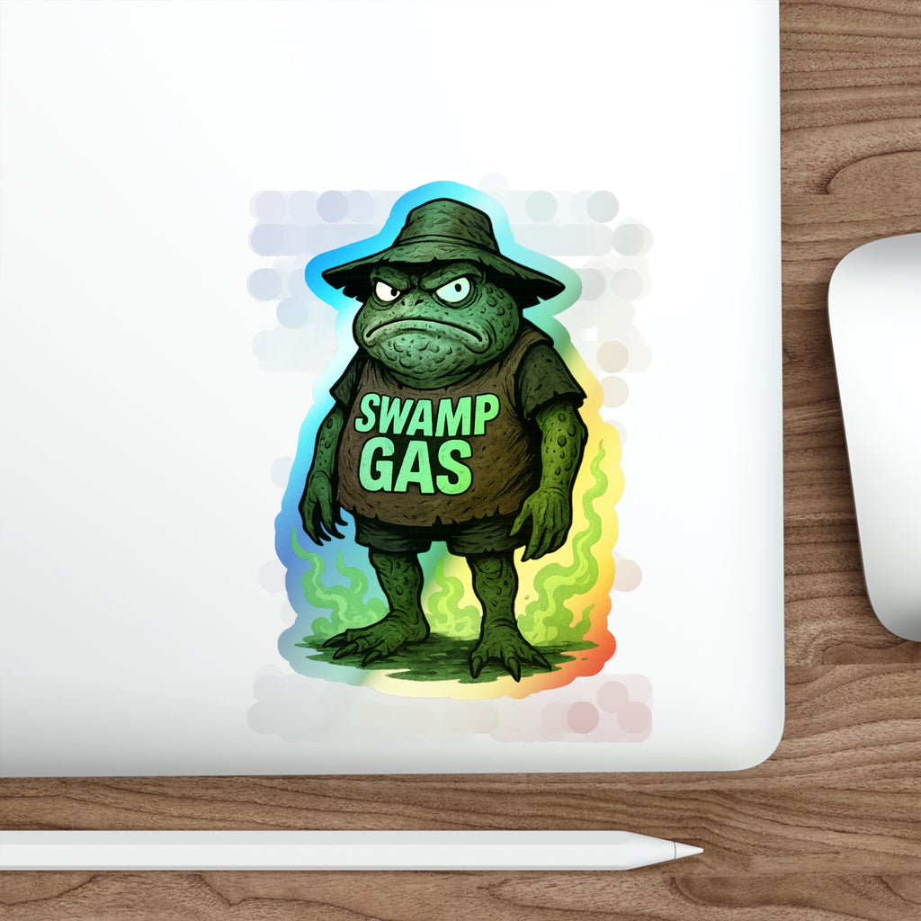 Holographic Swamp Gas Stickers - Fun Skateboard Decals, Colorful Art Stickers, Unique Party Favors, Cute Holographic Stickers