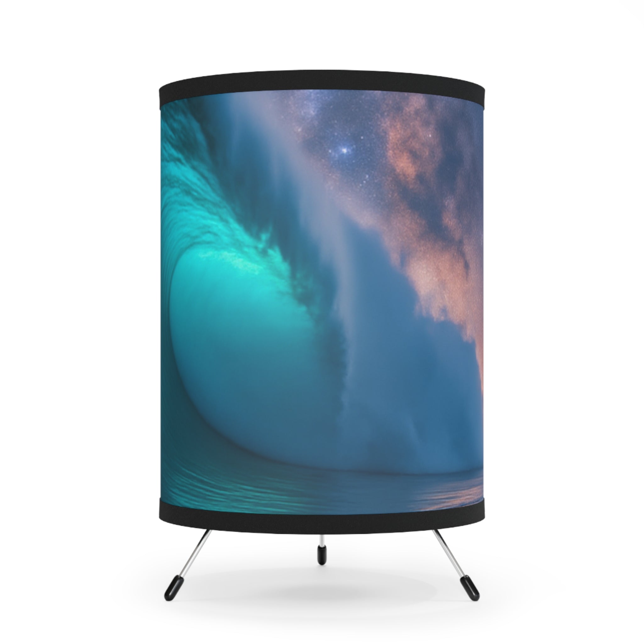 Tripod Lamp, Ocean Wave Decorative Lighting for Beachy Home Decor