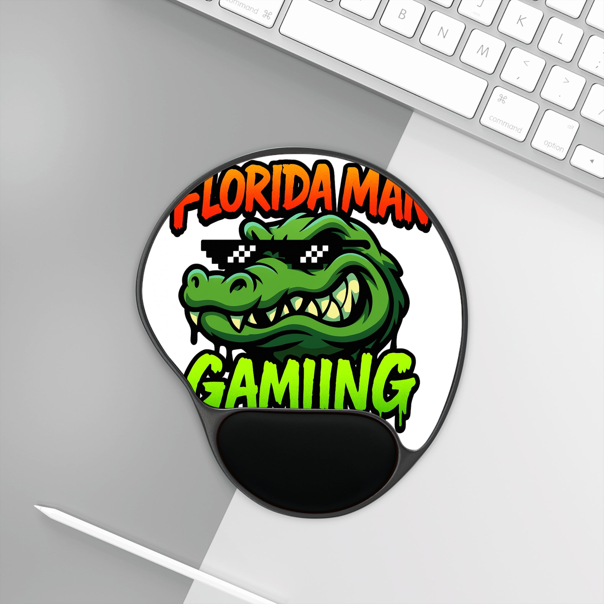 Florida Man Gaming Mouse Pad with Wrist Rest, Cool Gaming Accessory, Computer Mouse Pad, Office Decor, Gift for Gamers