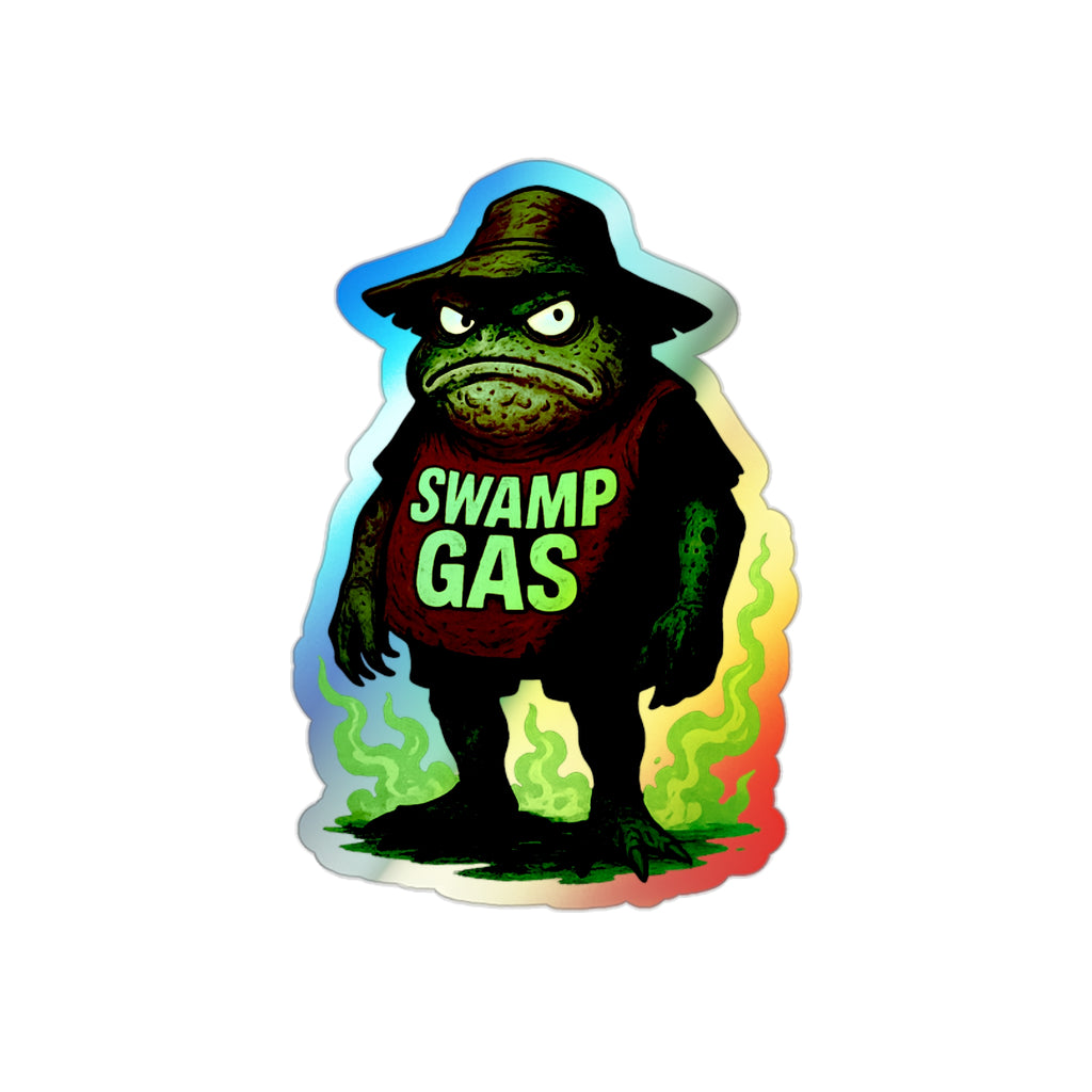 Holographic Swamp Gas Stickers - Fun Skateboard Decals, Colorful Art Stickers, Unique Party Favors, Cute Holographic Stickers