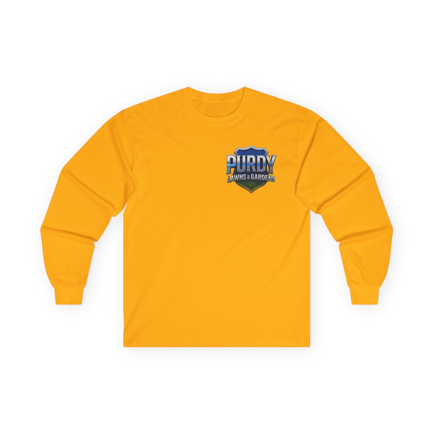 Purdy Lawns & Gardens Long Sleeve Tee, Gardening Shirt, Lawn Care Apparel, Casual Workwear, Unisex Garden Tee, Personalized Gift
