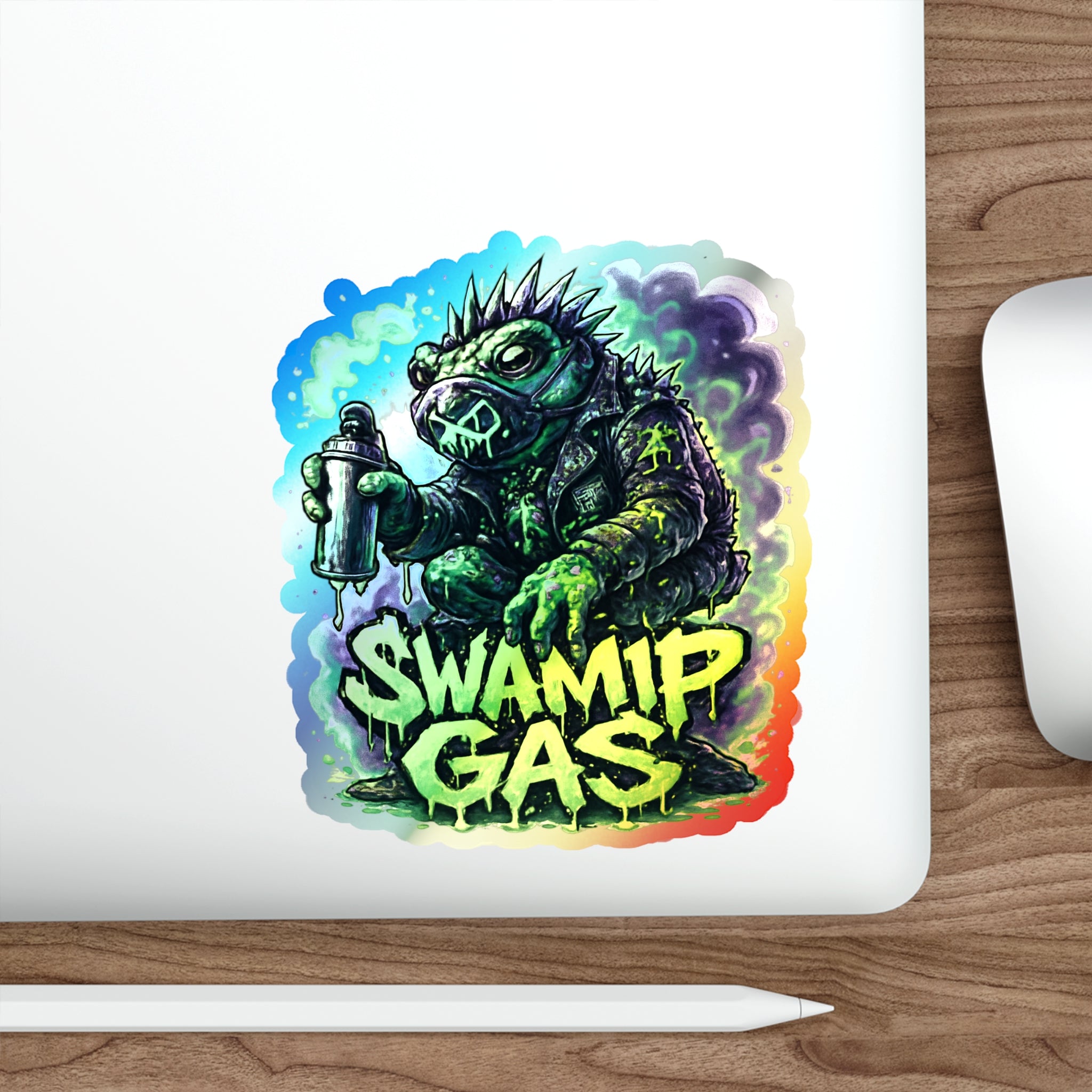 Swamp Gas Holographic Die-Cut Stickers, Unique Vinyl Stickers, Skateboard Accessories, Cool Gift for Teens, Halloween Decor, [...]