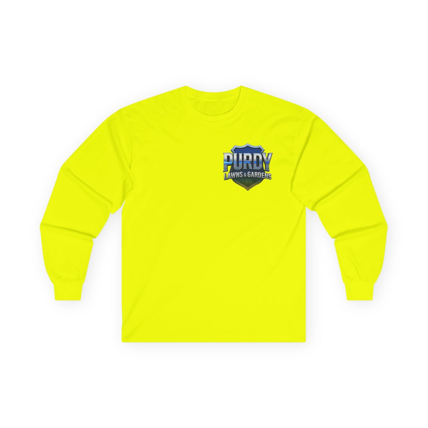 Purdy Lawns & Gardens Long Sleeve Tee, Gardening Shirt, Lawn Care Apparel, Casual Workwear, Unisex Garden Tee, Personalized Gift