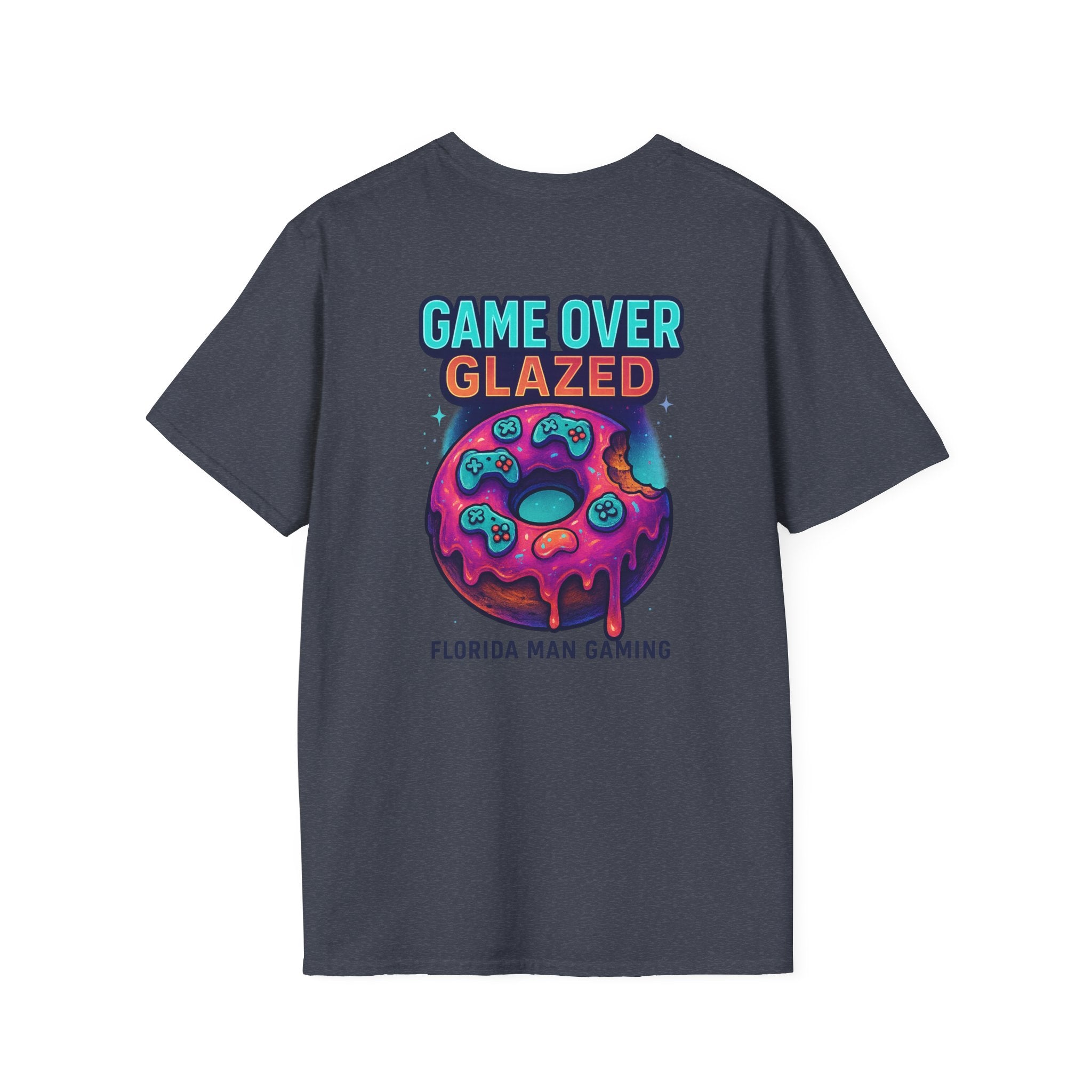 Retro Gamer Donut T-Shirt - Fun Gaming Tee, Unisex Softstyle, Perfect for Gamers, Gaming Events, Birthday Gifts, Casual Wear