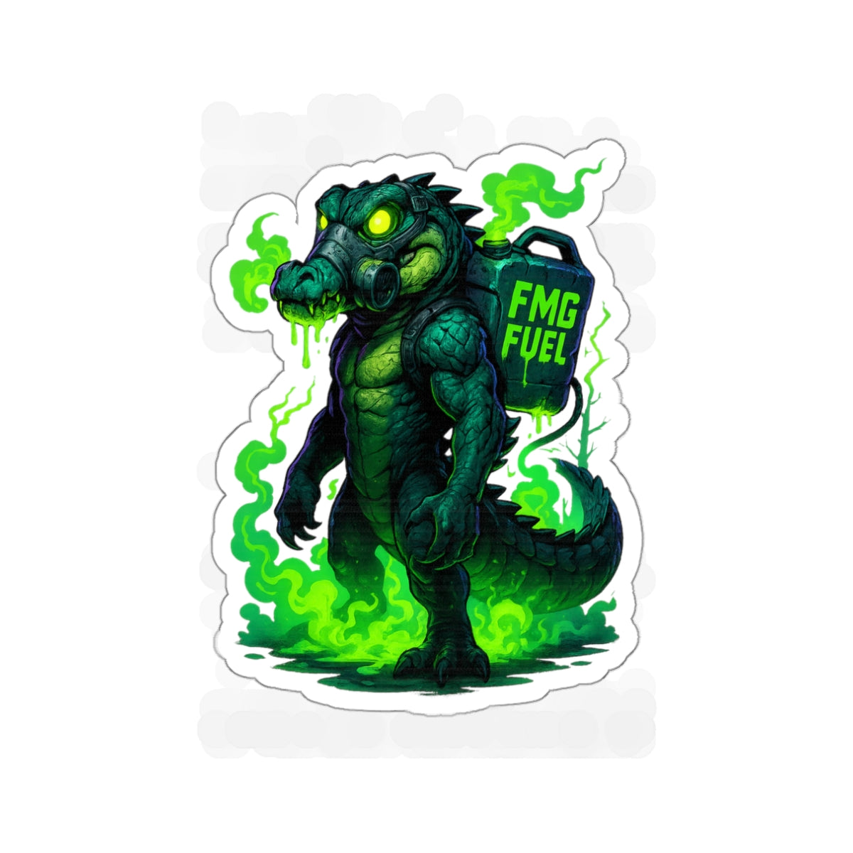 FMG Fuel Alligator Die-Cut Stickers | Cool Laptop Decor, Unique Party Favors, Biker Stickers, Gift for Gamers, 80s Retro Vibe