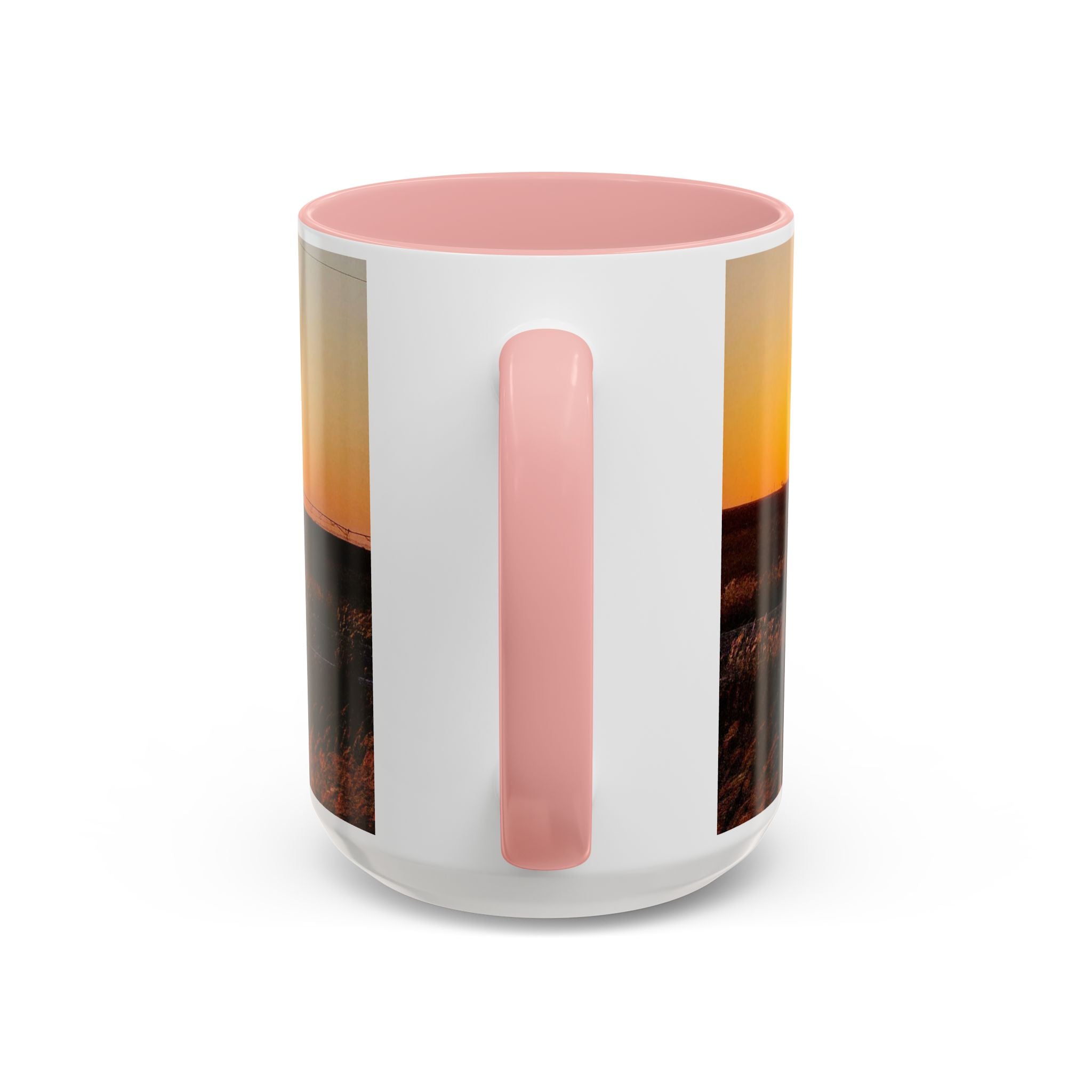 Sunset Prairie Accent Coffee Mug — Warm Sunrise Landscape 11/15oz