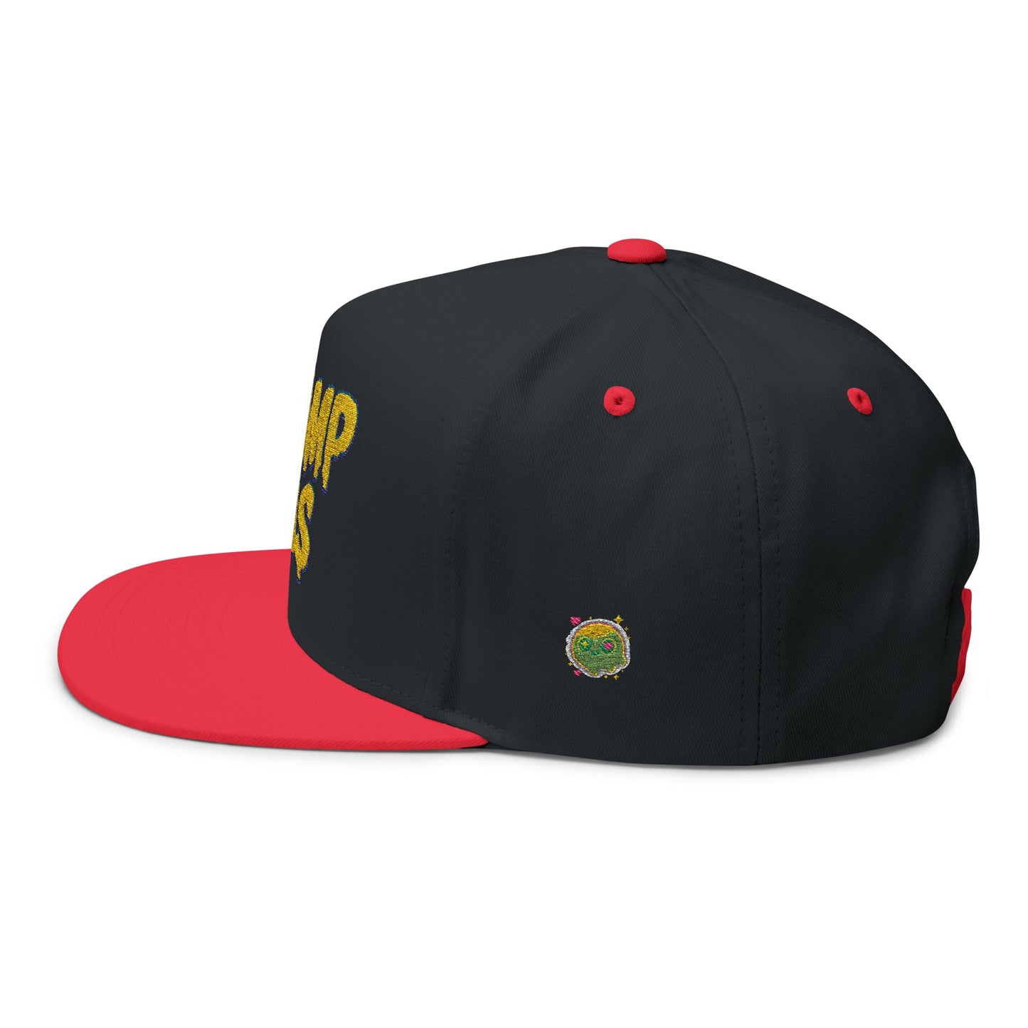 Swamp Gas Embroidered Flat Bill Cap | Trendy Snapback, Gifts for Friends, Festival Wear, Streetwear Style, Summer Accessory