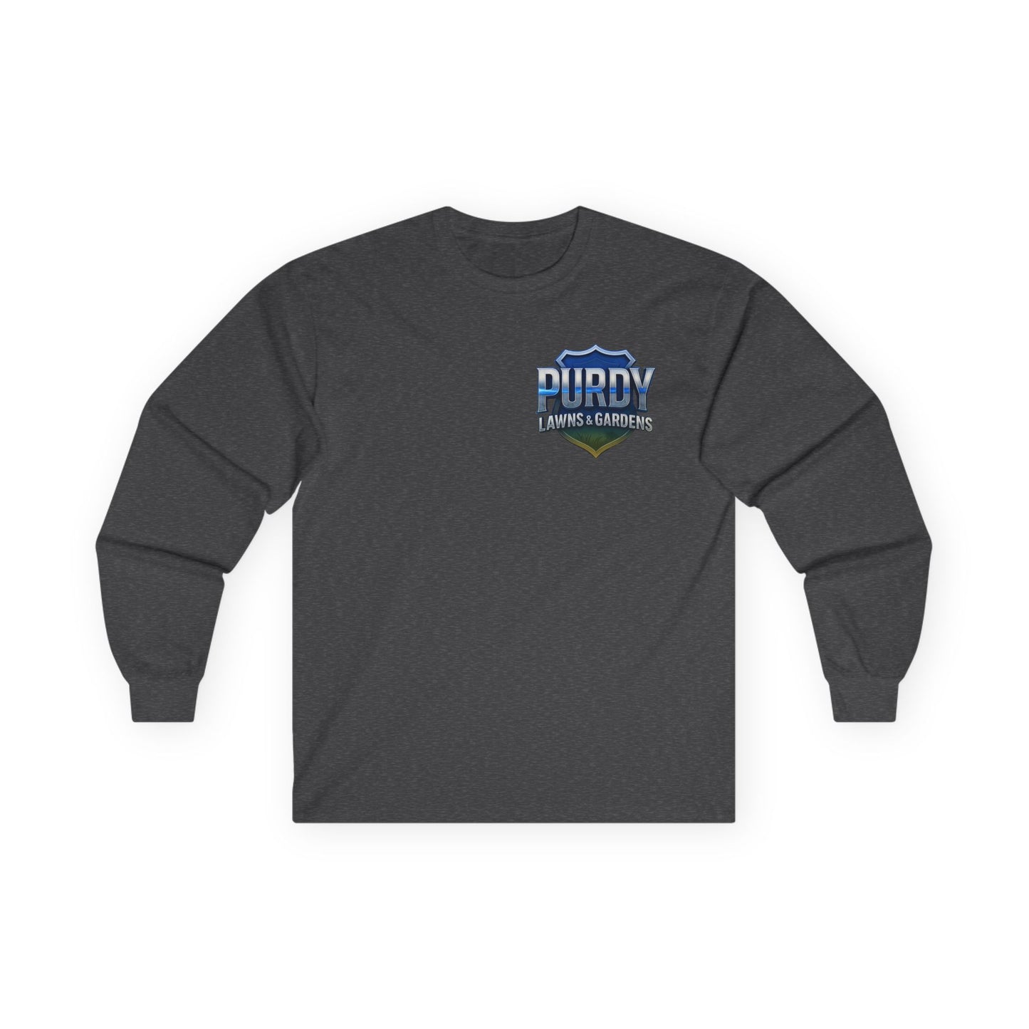Purdy Lawns & Gardens Long Sleeve Tee, Gardening Shirt, Lawn Care Apparel, Casual Workwear, Unisex Garden Tee, Personalized Gift
