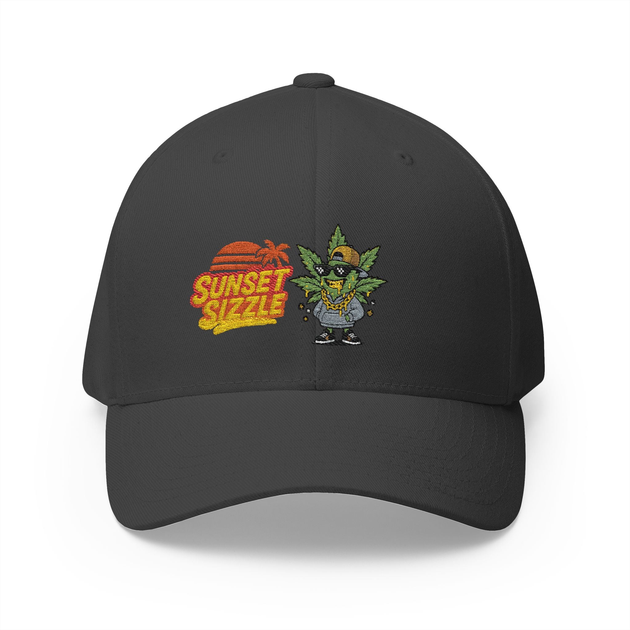 Cap - Sunset Sizzle Embroidery Design - Vaporwave Streetwear