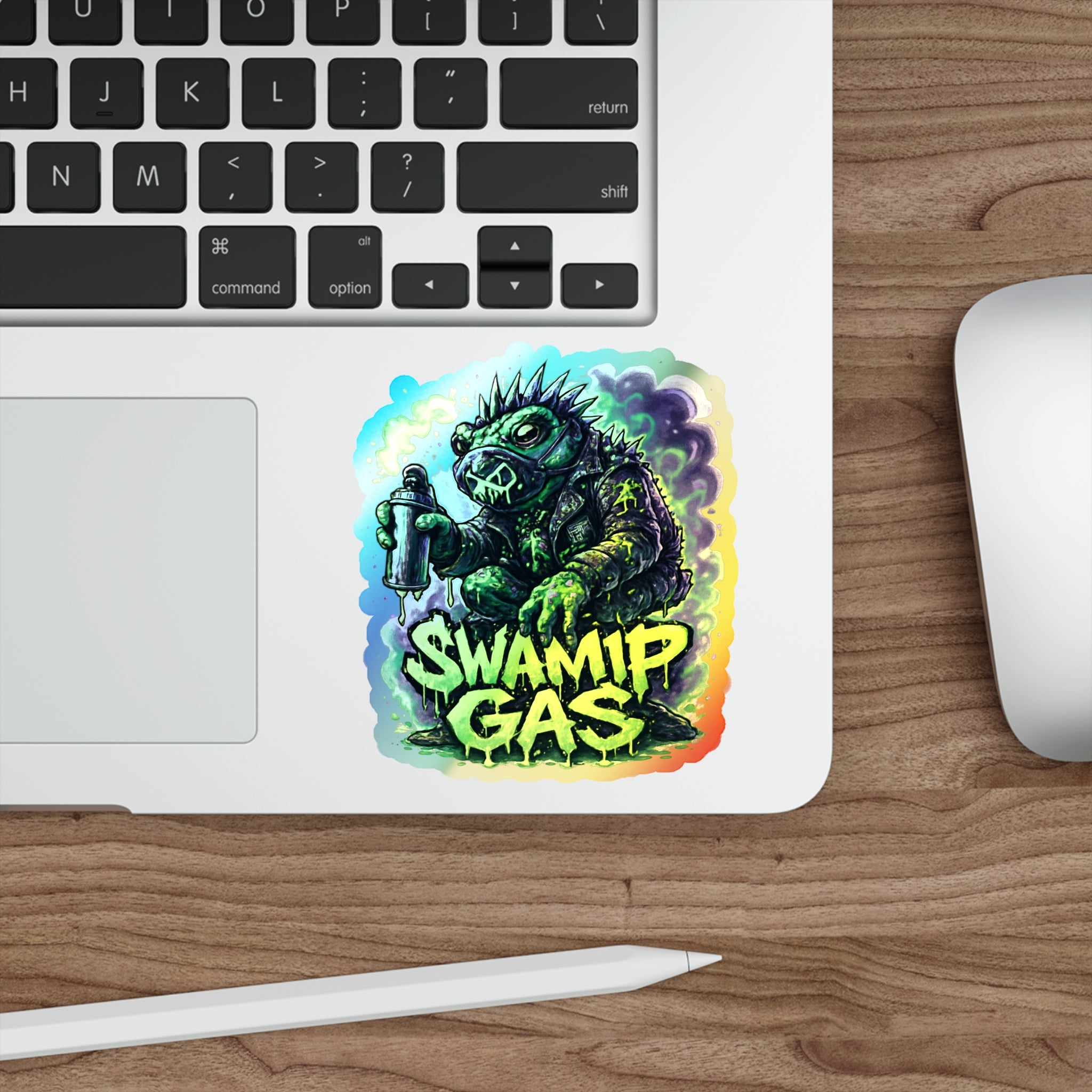 Swamp Gas Holographic Die-Cut Stickers, Unique Vinyl Stickers, Skateboard Accessories, Cool Gift for Teens, Halloween Decor, [...]