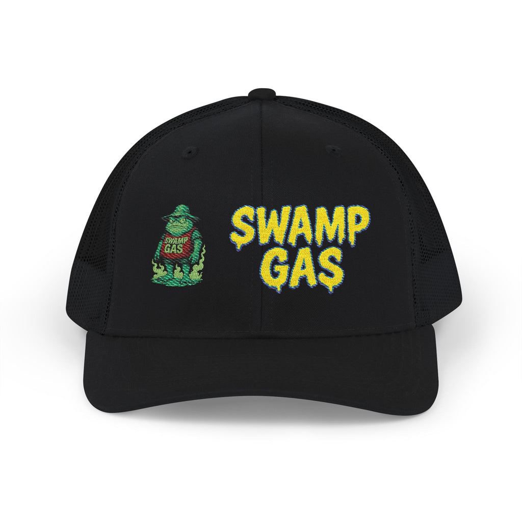 Swamp Gas Snapback Trucker Cap, Fun Summer Hat, Casual Outdoor Cap, Unique Gift for Him/Her, Festival Headwear, Retro Style Cap
