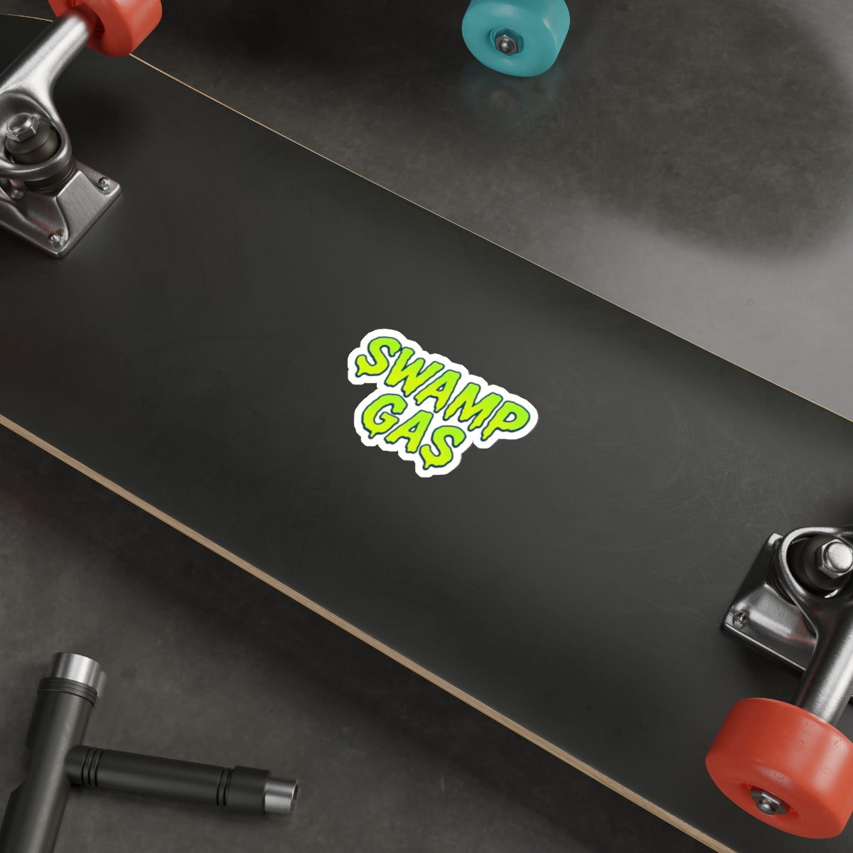 Playful Die-Cut Stickers for Quirky Decor, Swamp Gas Emblem, Laptop Stickers, Perfect for October, Gift for Friends, Unique Vibe