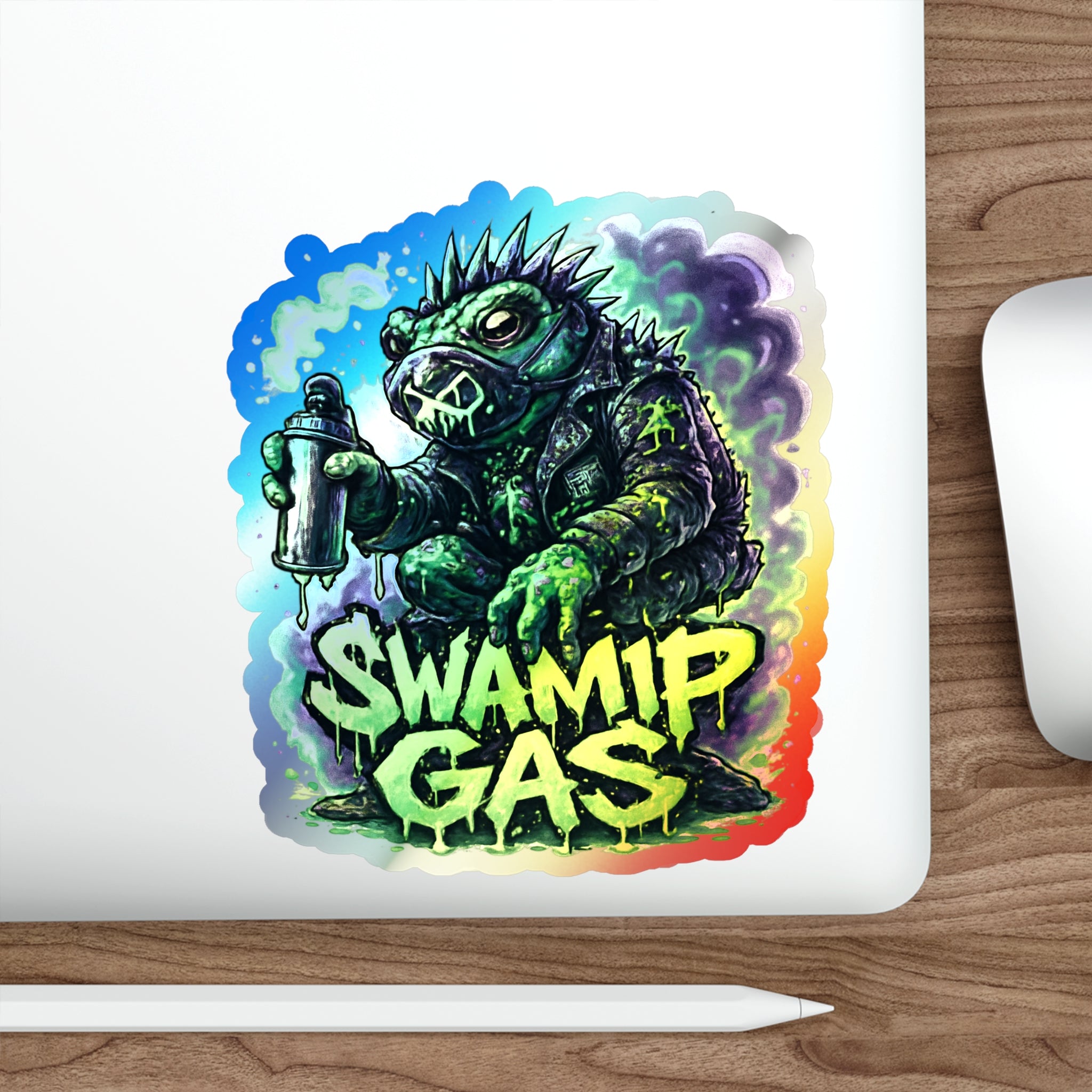 Swamp Gas Holographic Die-Cut Stickers, Unique Vinyl Stickers, Skateboard Accessories, Cool Gift for Teens, Halloween Decor, [...]