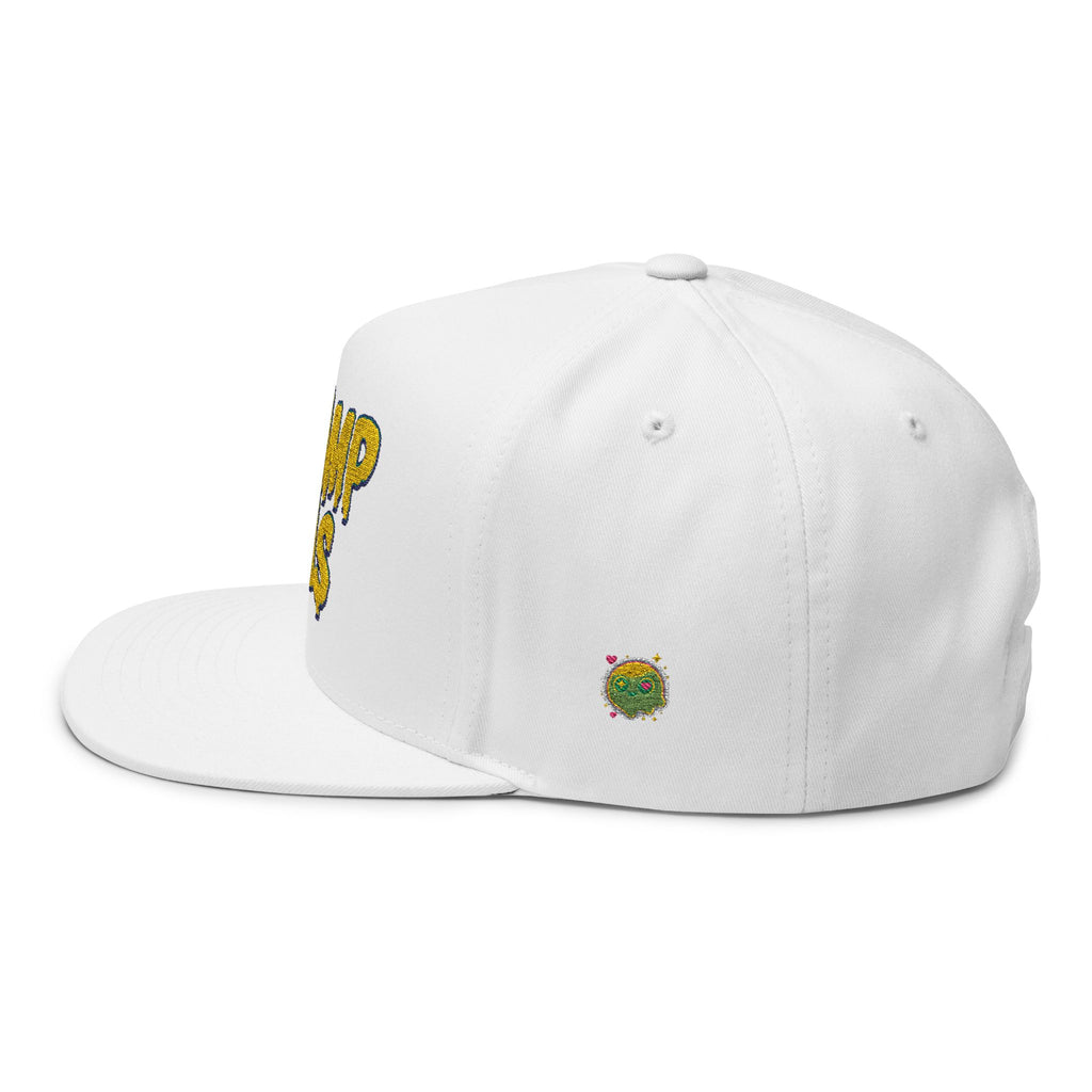 Swamp Gas Embroidered Flat Bill Cap | Trendy Snapback, Gifts for Friends, Festival Wear, Streetwear Style, Summer Accessory